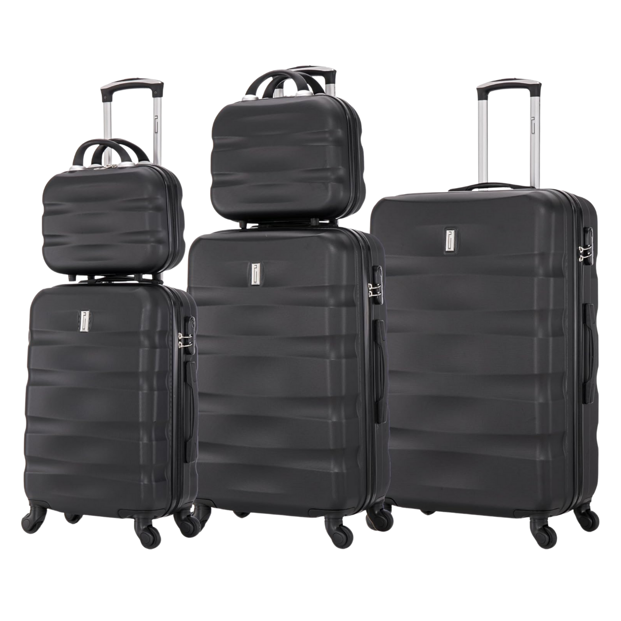 5-piece AeroWave suitcase set | Cabin suitcase | Medium suitcase | Large suitcase | 2x Vanity case - Blue