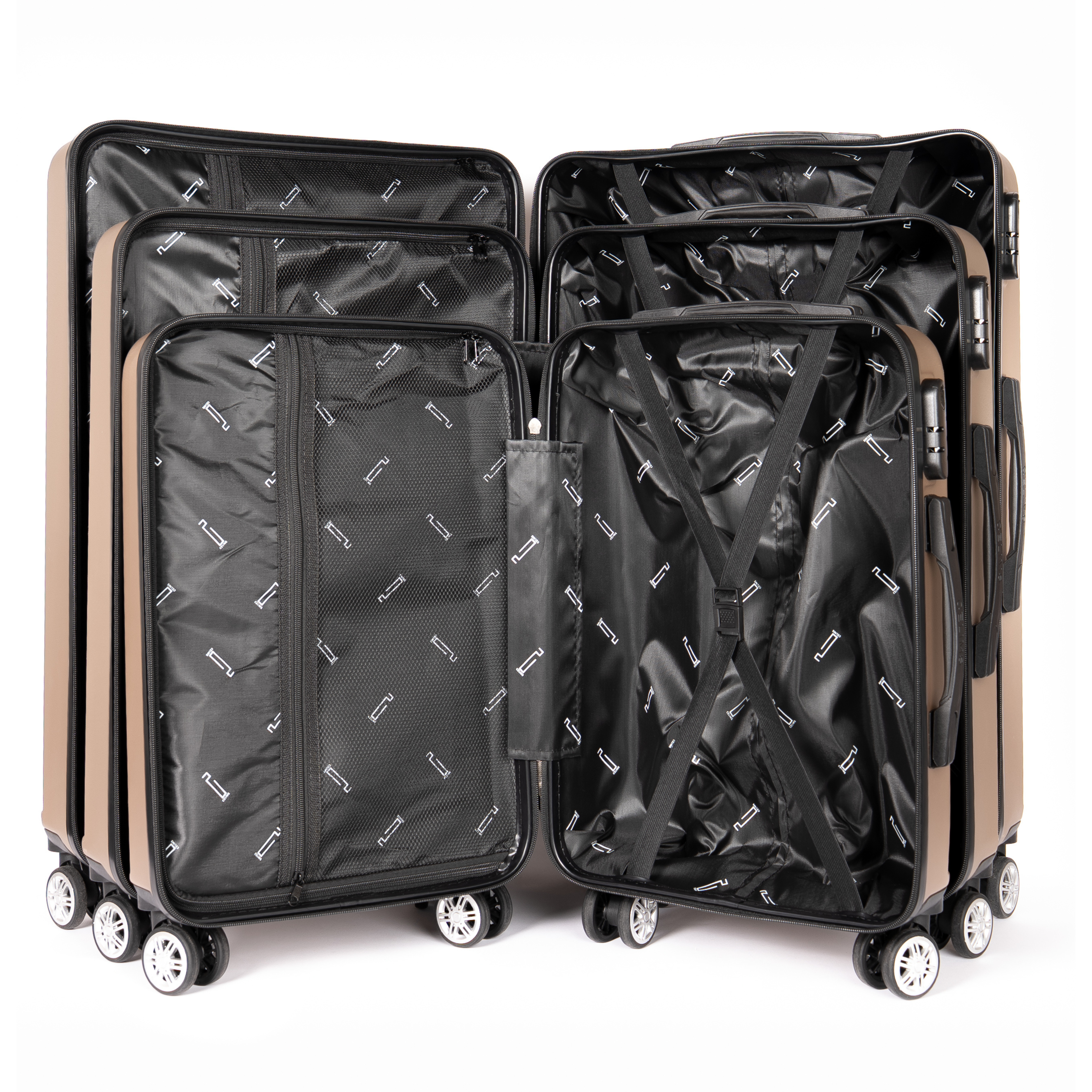 SET - Set 4 Pièces - ABS (XL-75cm) (L-65cm) (S-55cm) (Vanity-30cm)
