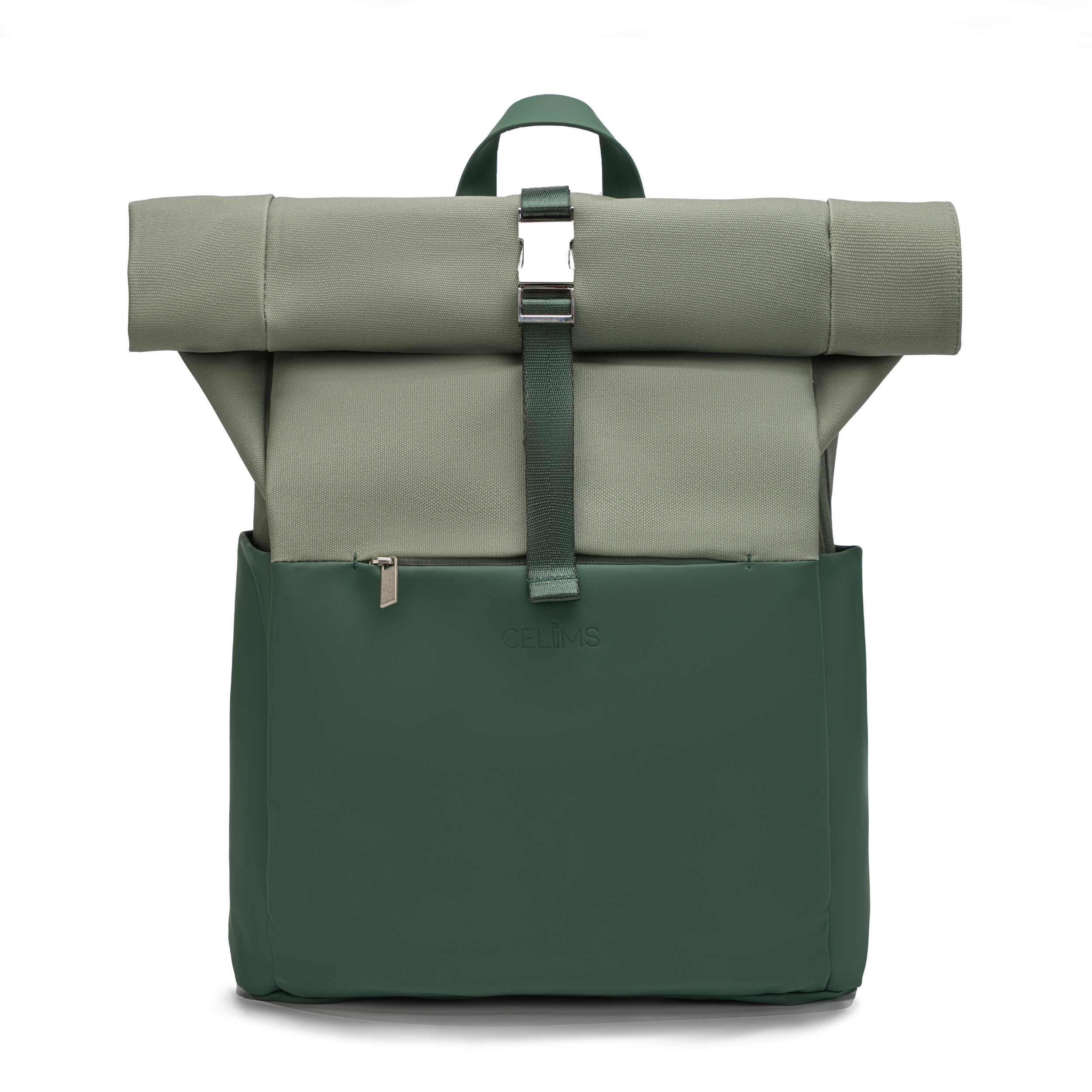 Sac à dos Roll-Top CELIMS - Bagage à Main 40x30x20cm - Imperméable & Ultra-Résitant - Vert