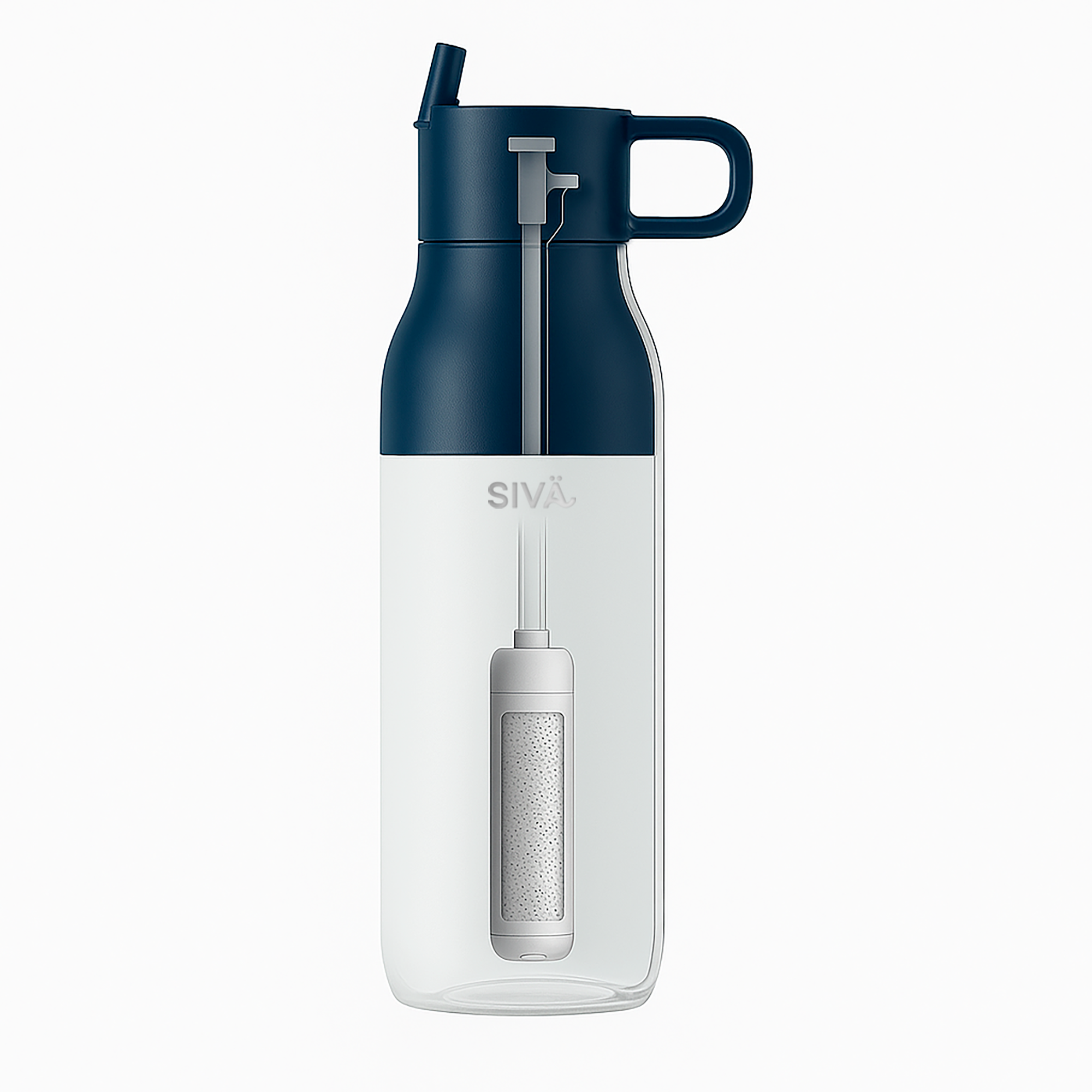 SIVÄ – Auslaufsichere und isolierte Wasserflasche | Robuste Edelstahl-Wasserflasche mit natürlichem Kohlefilter | Thermoflasche | 740 ml | 12 Std. kalt & 8 Std. heiß | Grün