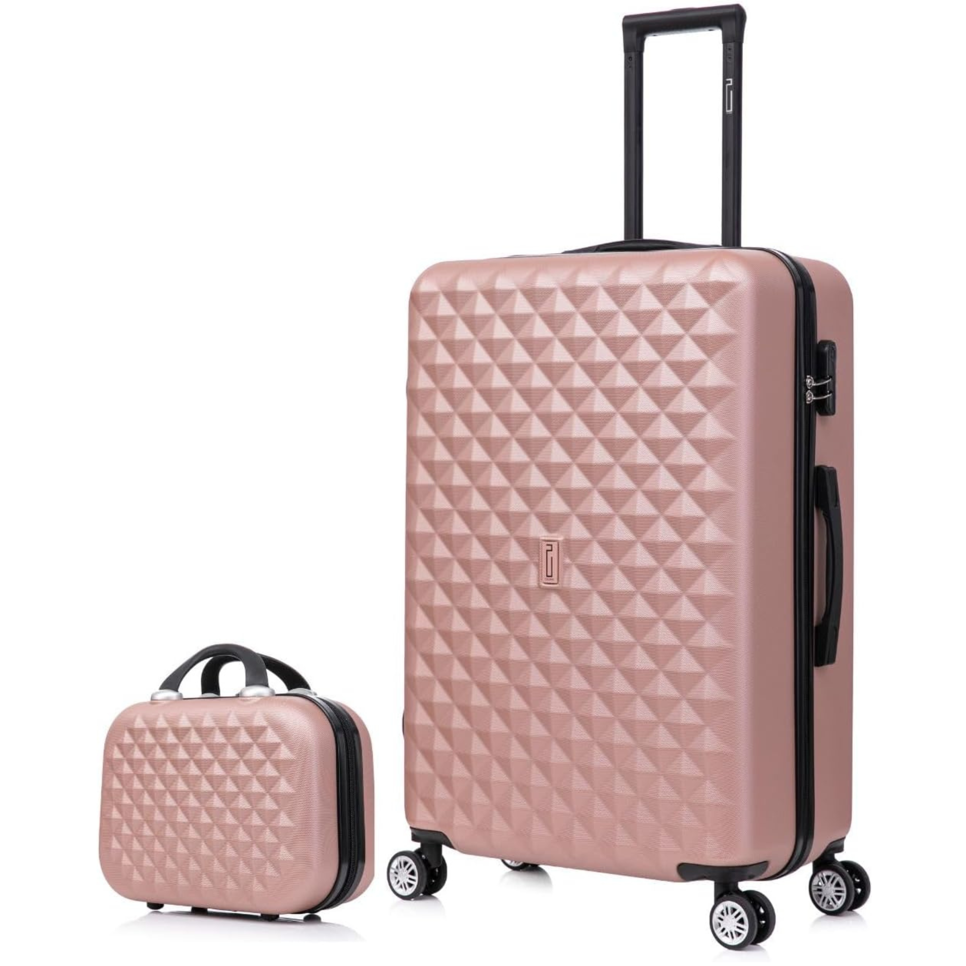 Großer Koffer mit Urban Vanity Case | Großer Hartschalenkoffer | 75x45x28 | Schwarz