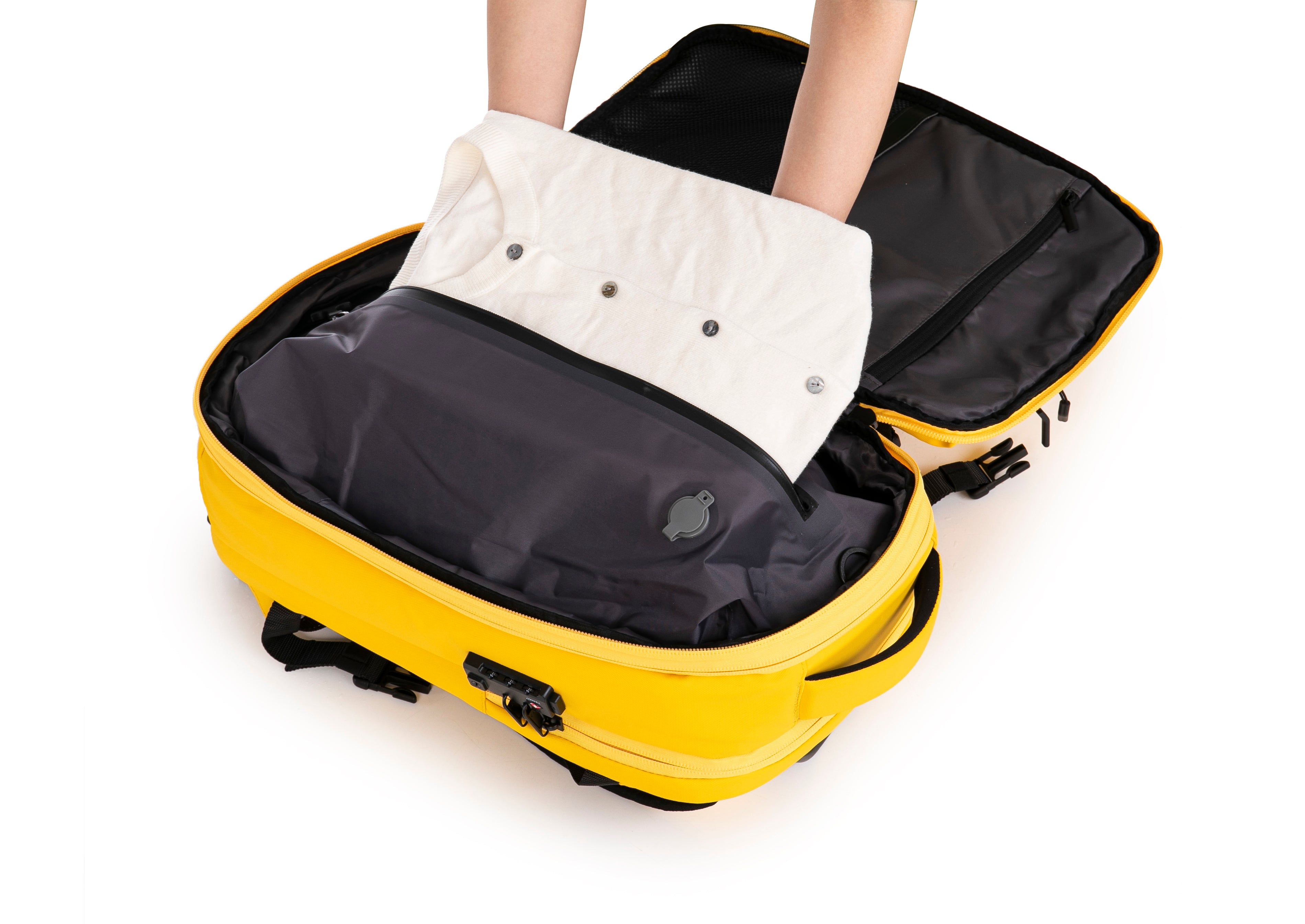 Mochila de viaje | Mochila de vacío | Impermeable – Negro con bomba