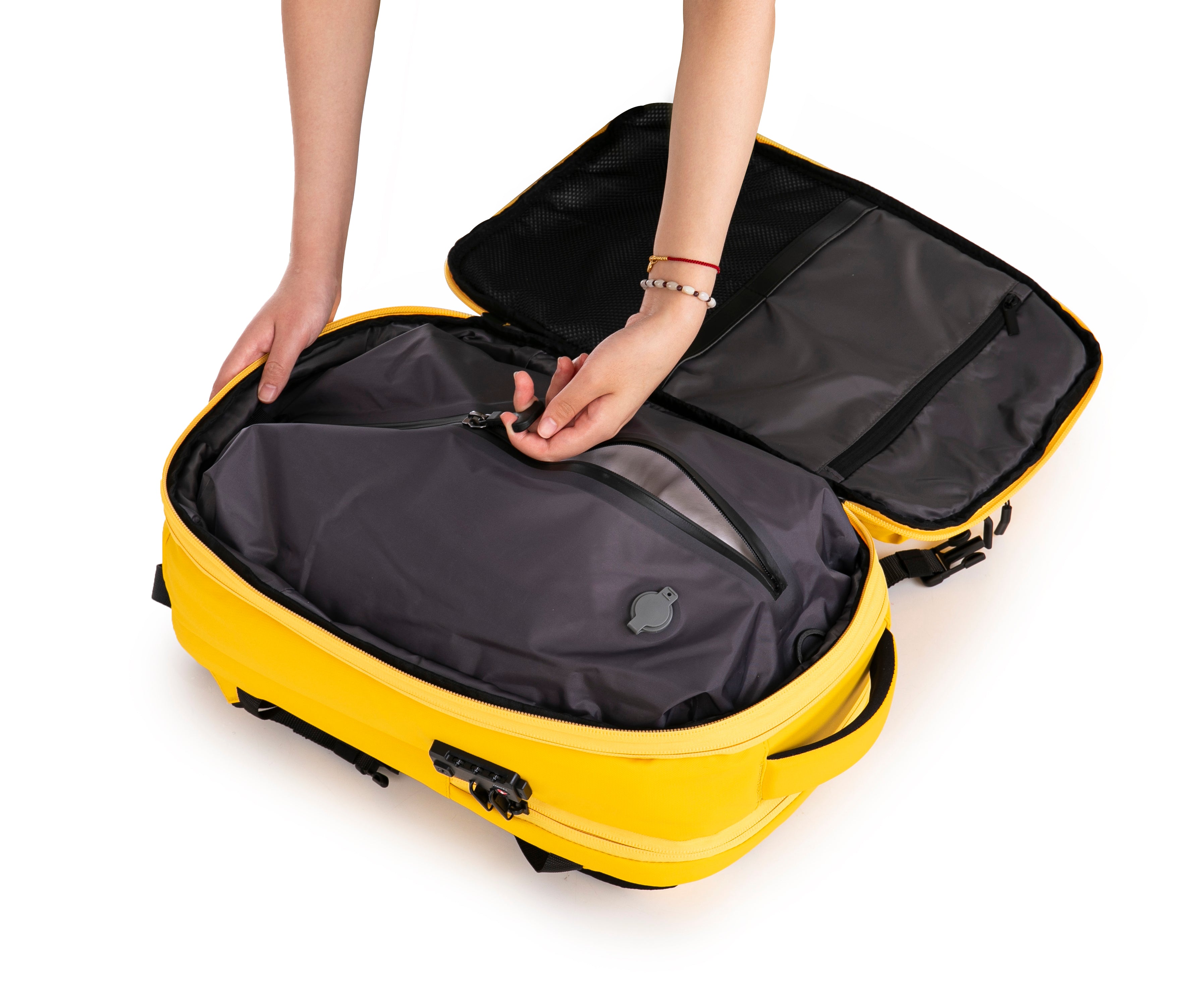 Mochila de viaje | Mochila de vacío | Impermeable – Negro con bomba