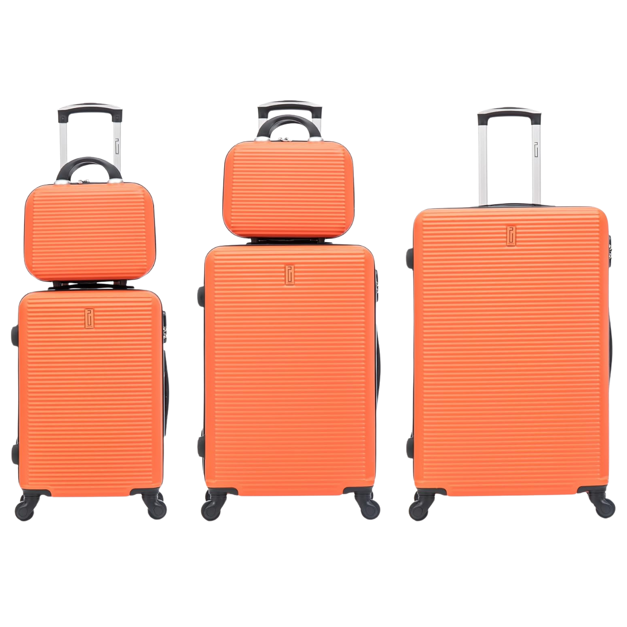 5-teiliges Wochenendkoffer-Set – 4 Koffer + Kosmetikkoffer - Schwarz