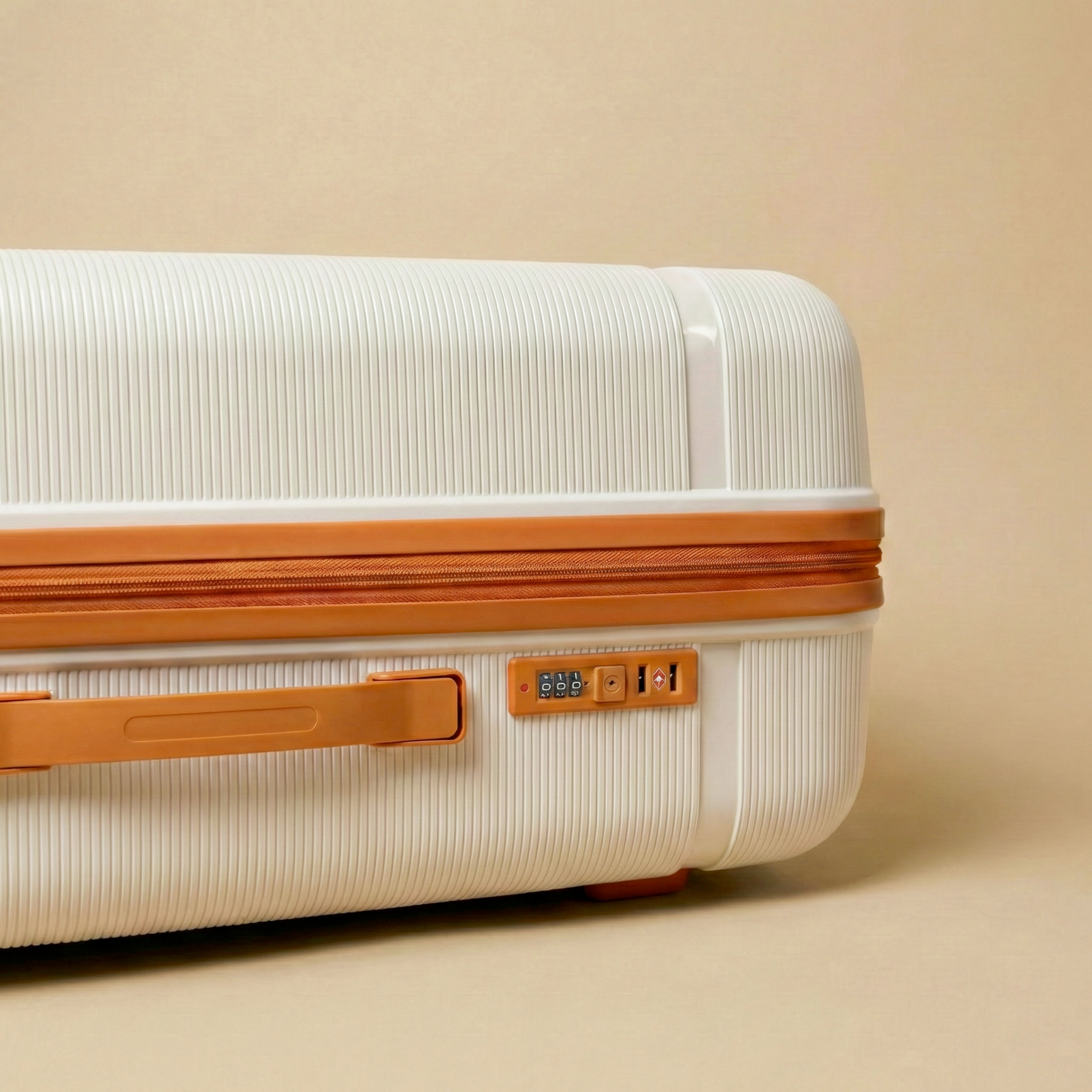 Set 3 Valises – Polypropylène (XL-75cm) (L-65cm) (S-55cm) – Beige