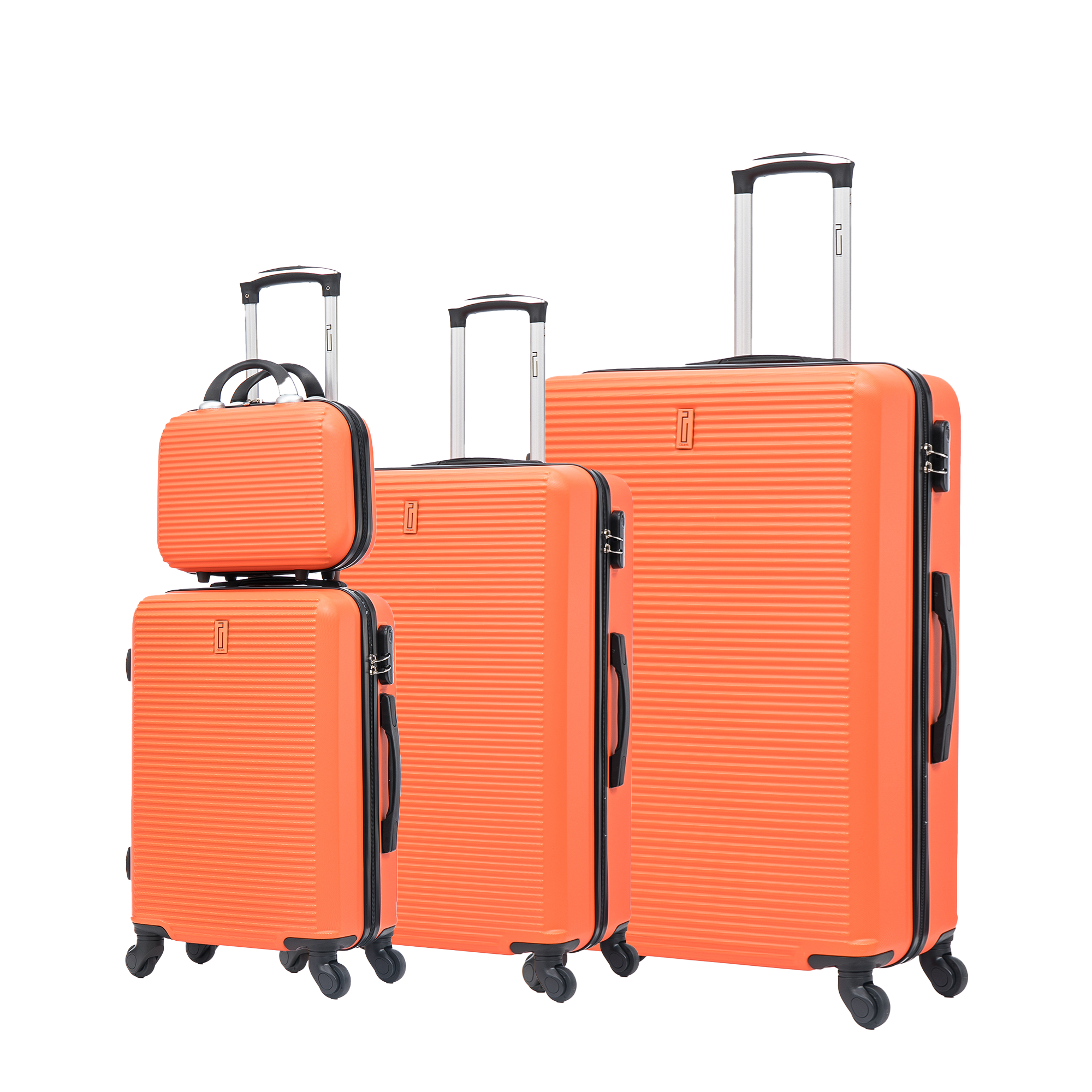 4-teiliges Wochenendkoffer-Set – Schwarz (Kabine, mittel, groß + Schminktisch)