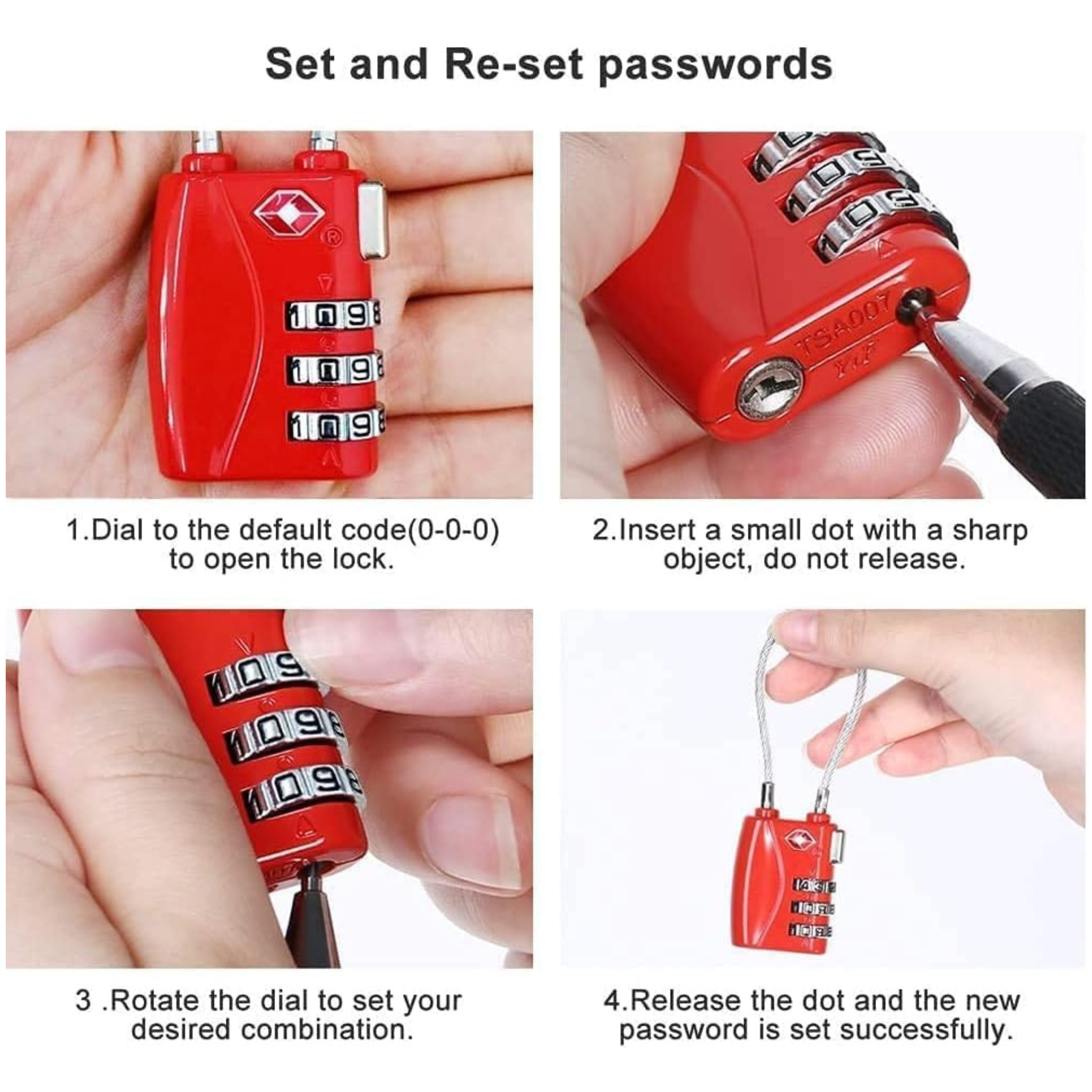 TSA Luggage Lock | Combination Lock | Suitcase Lock | Ideal Protection for Your Baggage | Black