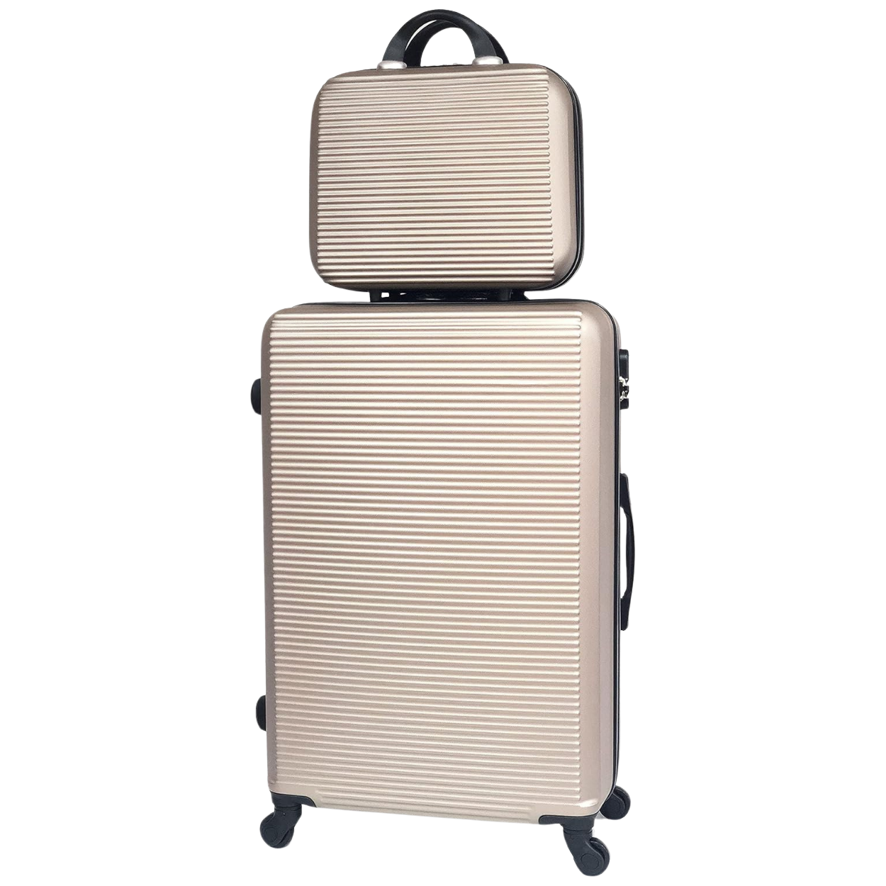 5-teiliges Wochenendkoffer-Set – 4 Koffer + Kosmetikkoffer - Schwarz