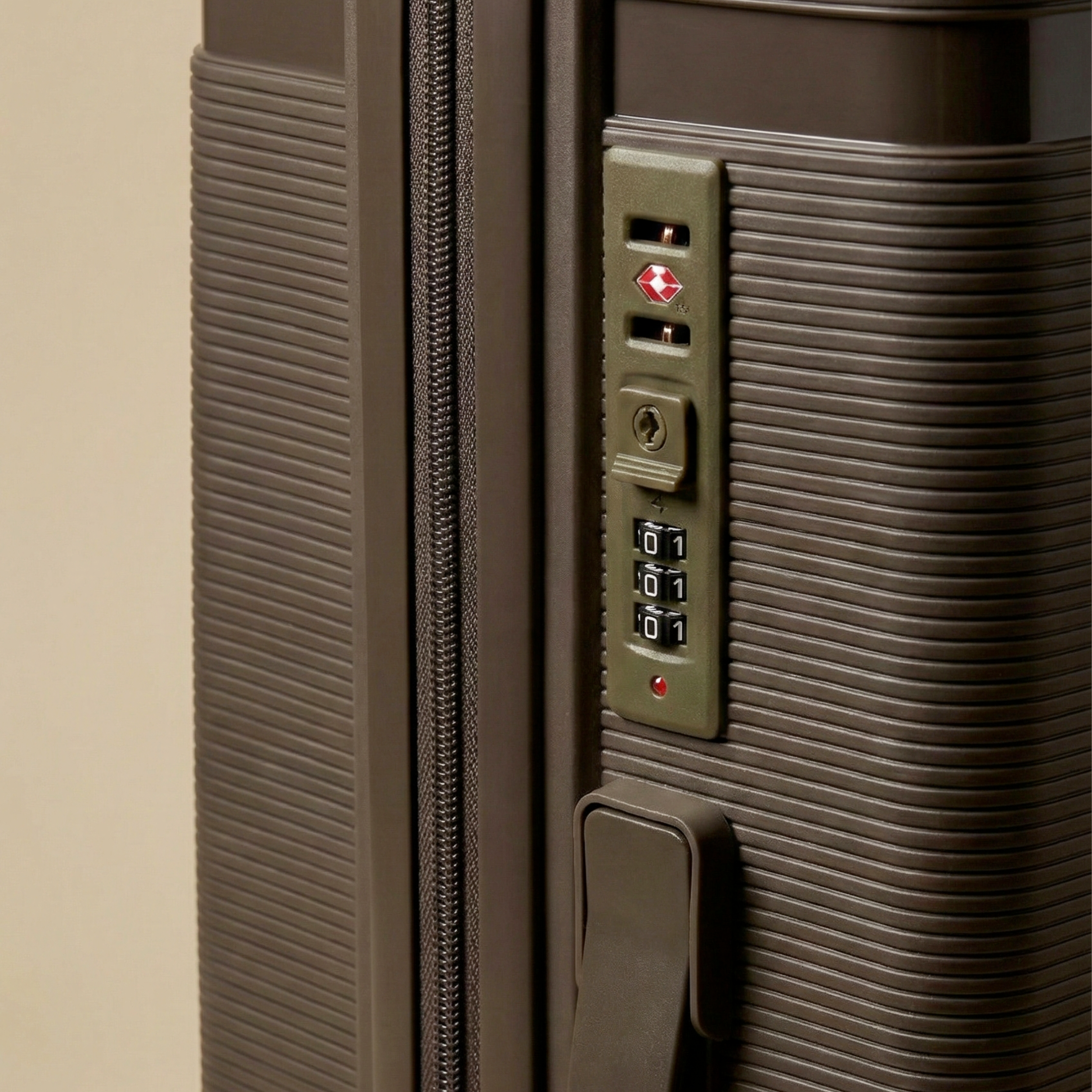 Set 3 Valises – Polypropylène (XL-75cm) (L-65cm) (S-55cm) – Marron Taupe