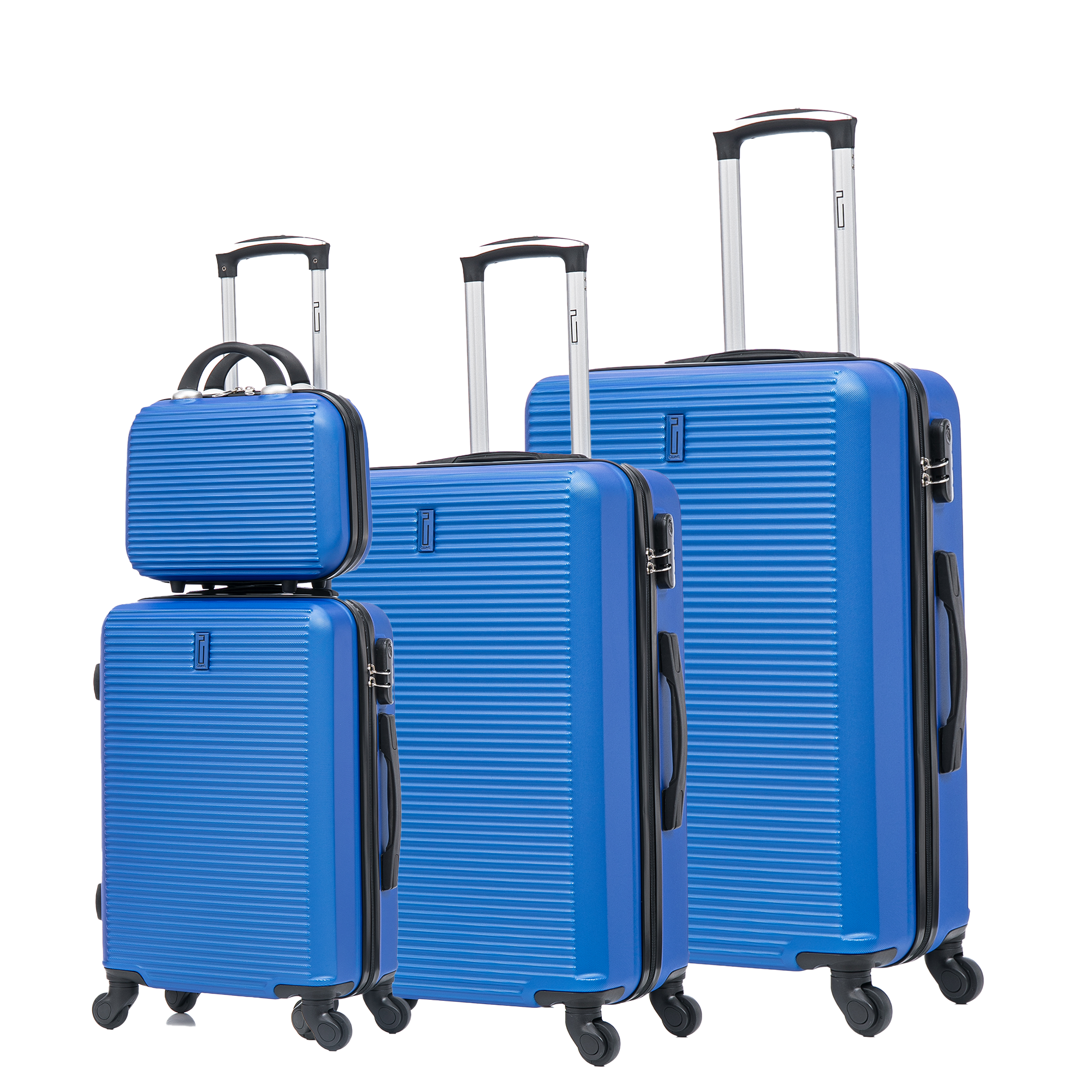 4-teiliges Wochenendkoffer-Set – Schwarz (Kabine, mittel, groß + Schminktisch)