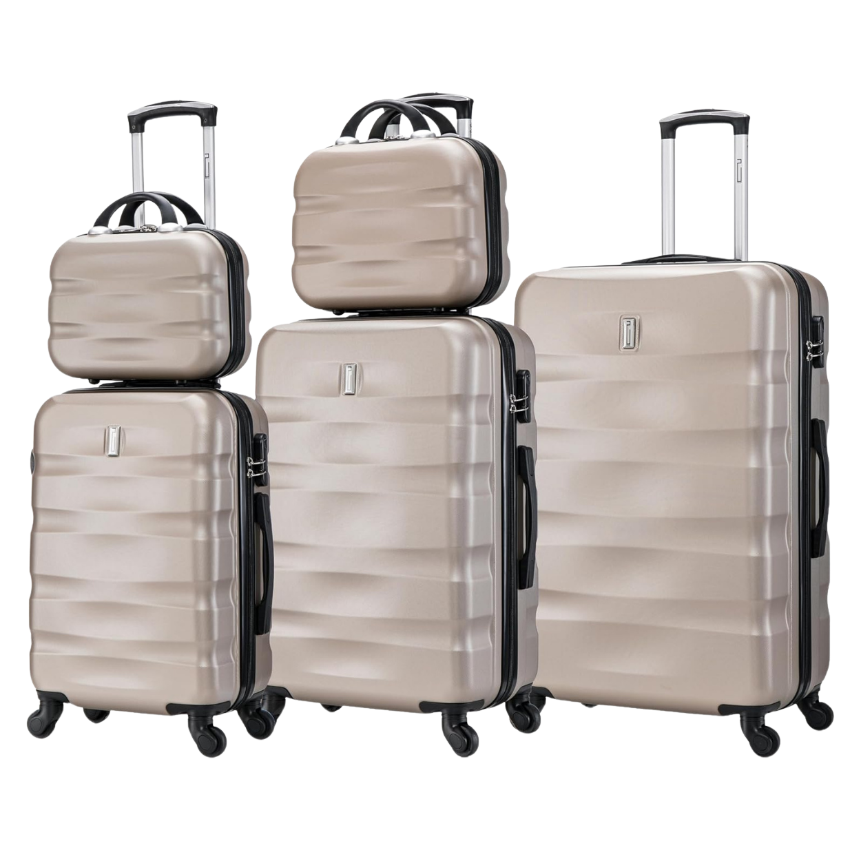 5-piece AeroWave suitcase set | Cabin suitcase | Medium suitcase | Large suitcase | 2x Vanity case - Blue