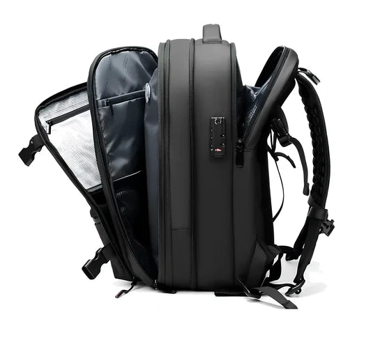 Reiserucksack | Vakuum-Rucksack | Wasserdicht – Schwarz mit Pumpe