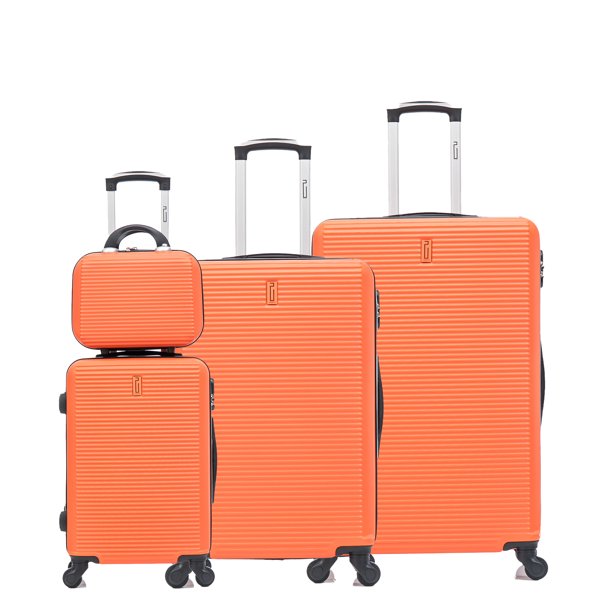 4-teiliges Wochenendkoffer-Set – Schwarz (Kabine, mittel, groß + Schminktisch)