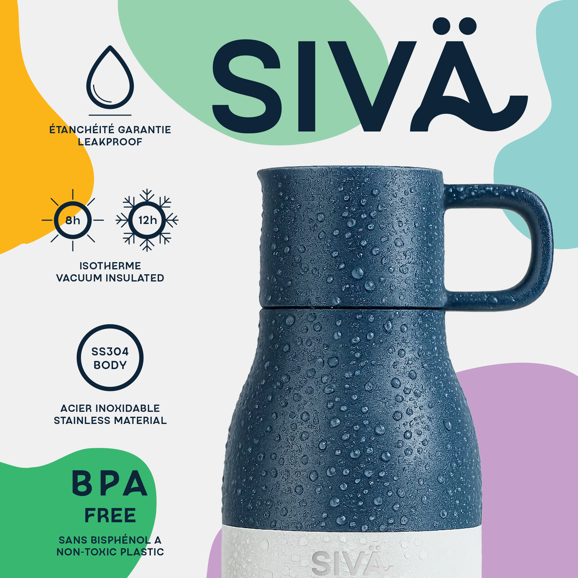 Gourde Isotherme Inox 740ml | Étanche & Durable | Avec Filtre Charbon