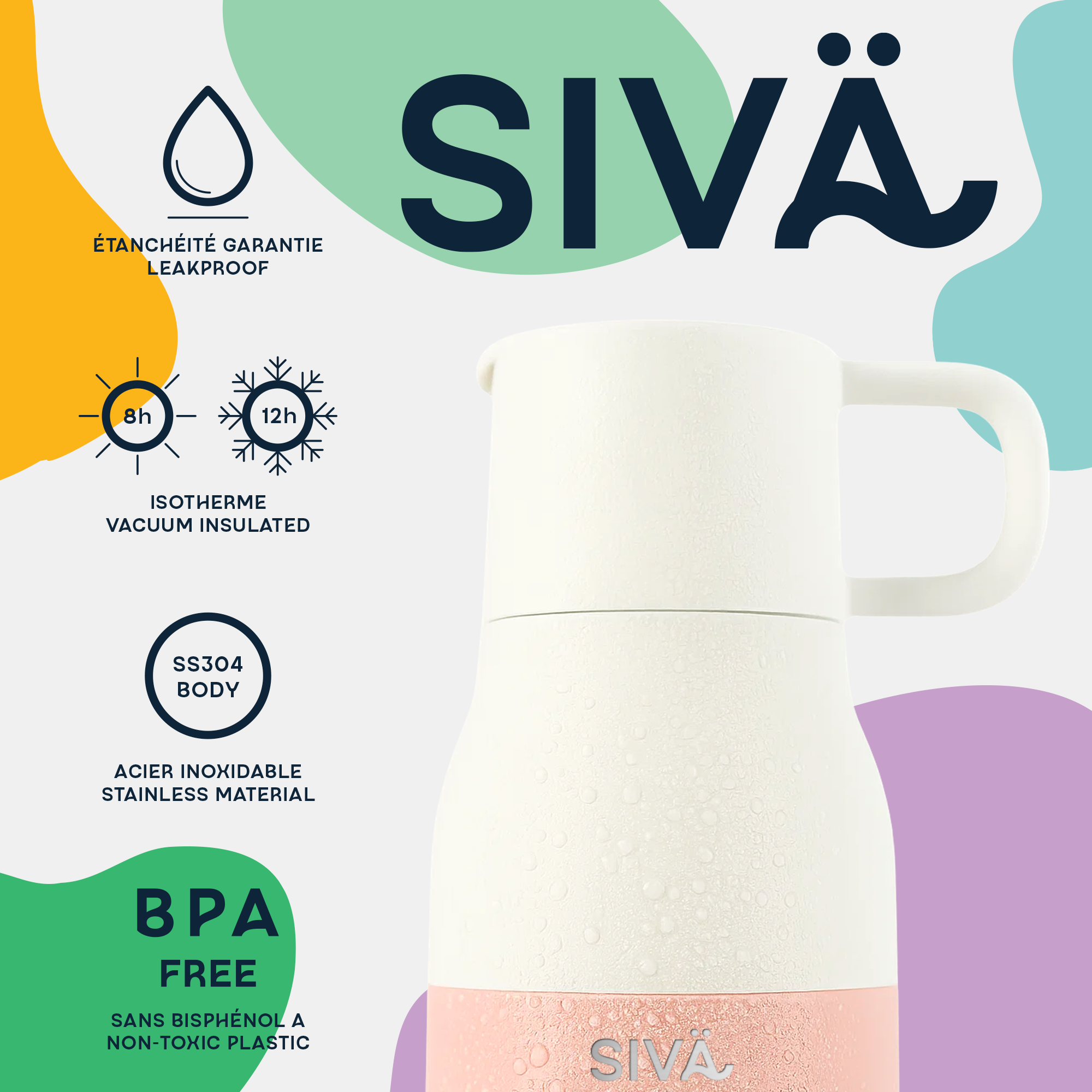 Gourde Isotherme Inox 500ml | Étanche & Durable | Avec Filtre Charbon