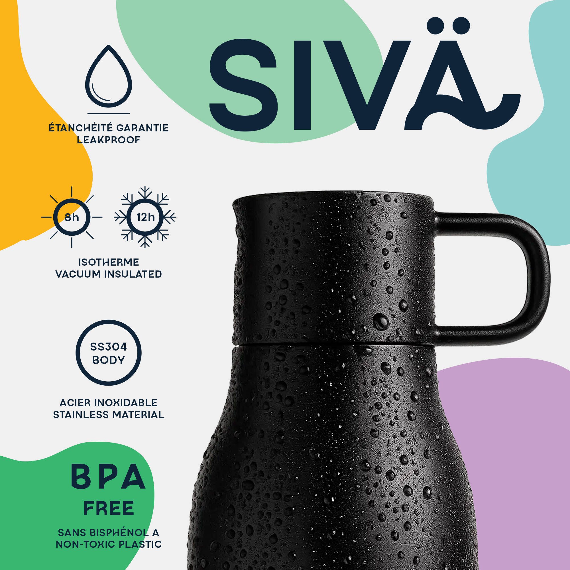 Gourde Isotherme Inox 740ml | Étanche & Durable | Avec Filtre Charbon