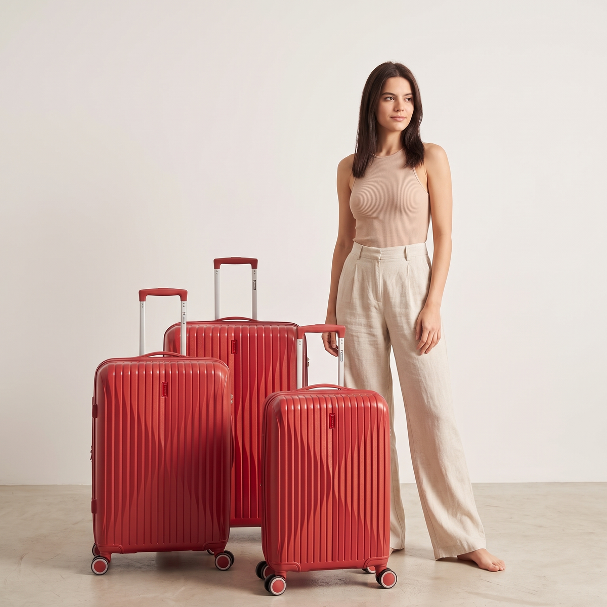 SET - Set 3 Valises - Polypropylène (XL-75cm) (L-65cm) (S-55cm)