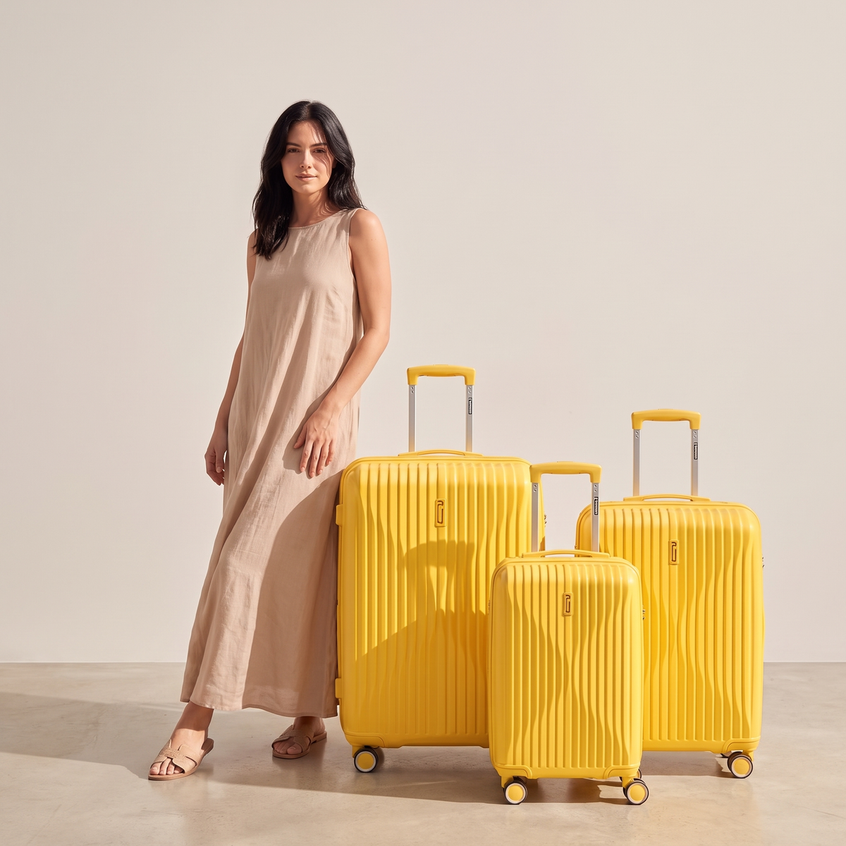 SET - Set 3 Valises - Polypropylène (XL-75cm) (L-65cm) (S-55cm)