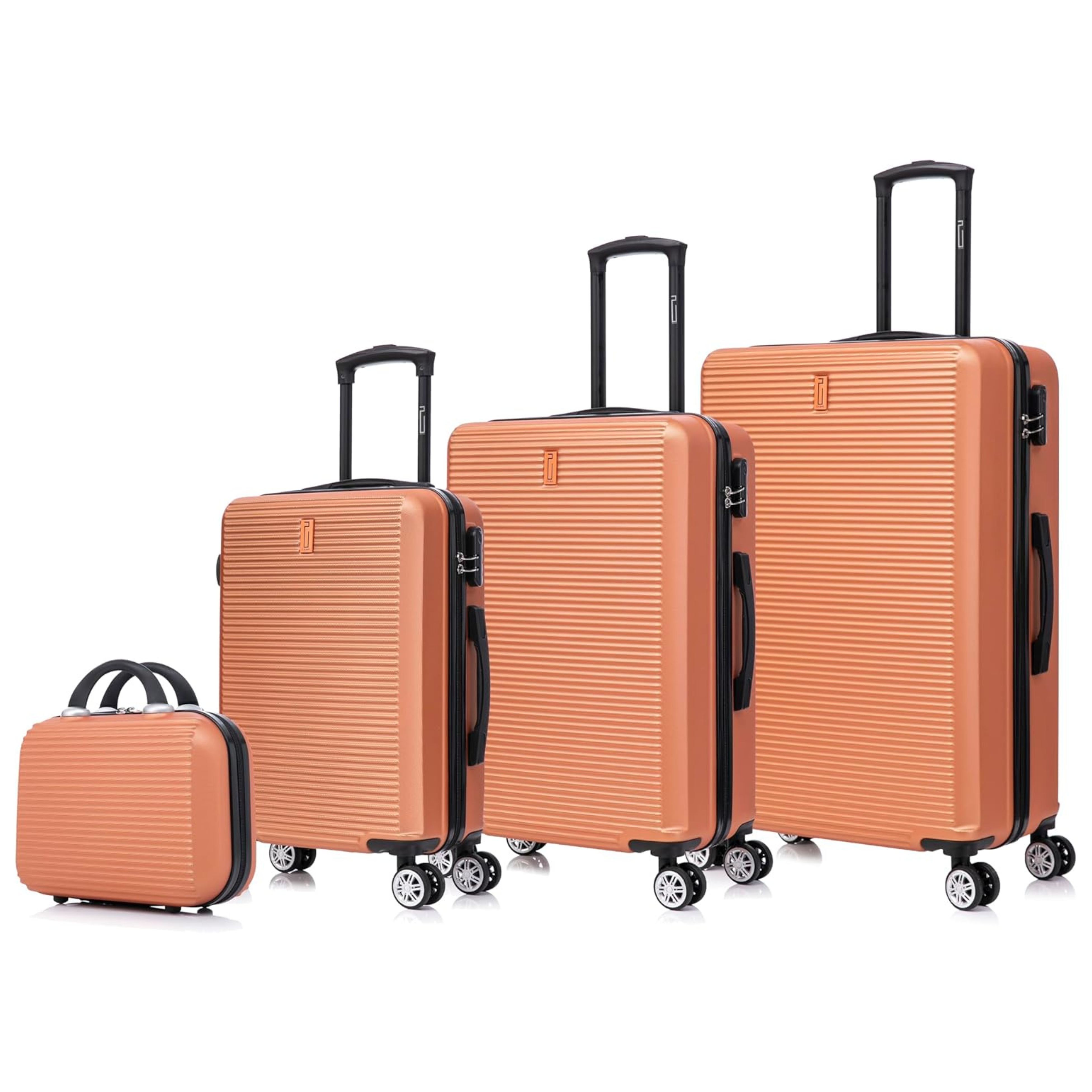 Set De Valise 4 pièces Week-end | Valise Cabine | Valise Moyenne | Valise Grande | Vanity – Corail