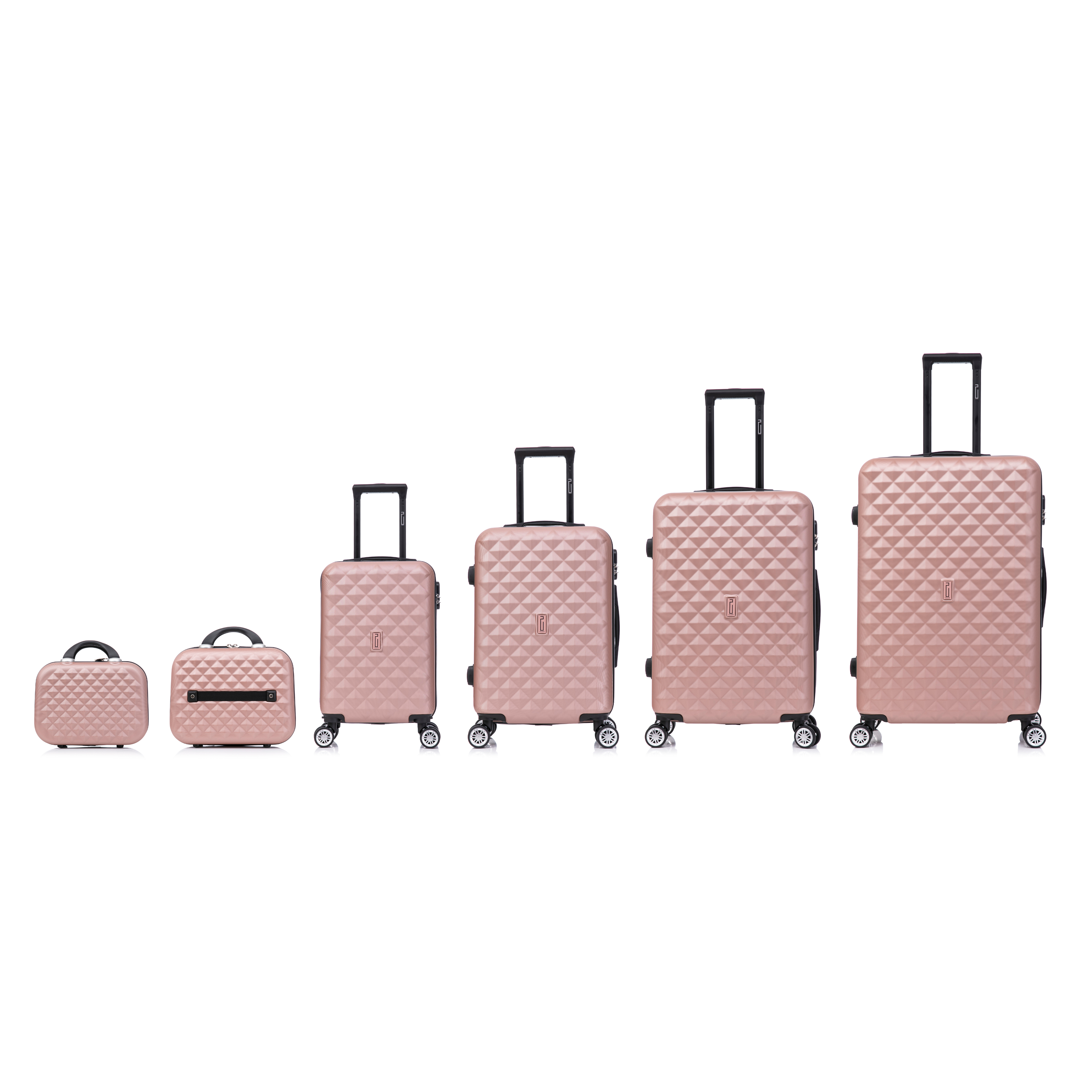 Urban 6-teiliges Kofferset | Kabinenkoffer | Mittlerer Koffer | Großer Koffer | 2x Kosmetikkoffer – Roségold