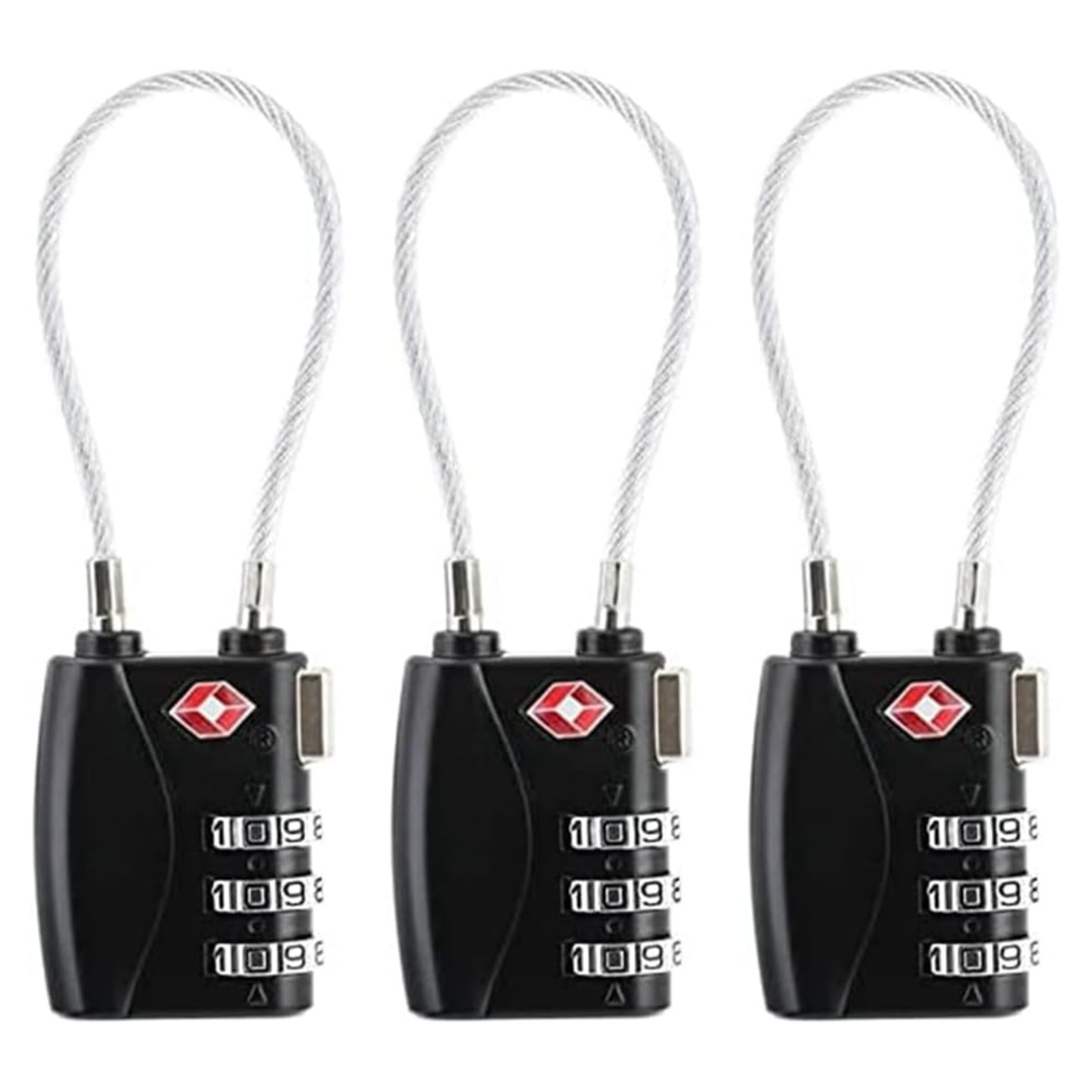 TSA Luggage Lock | Combination Lock | Suitcase Lock | Ideal Protection for Your Baggage | Black