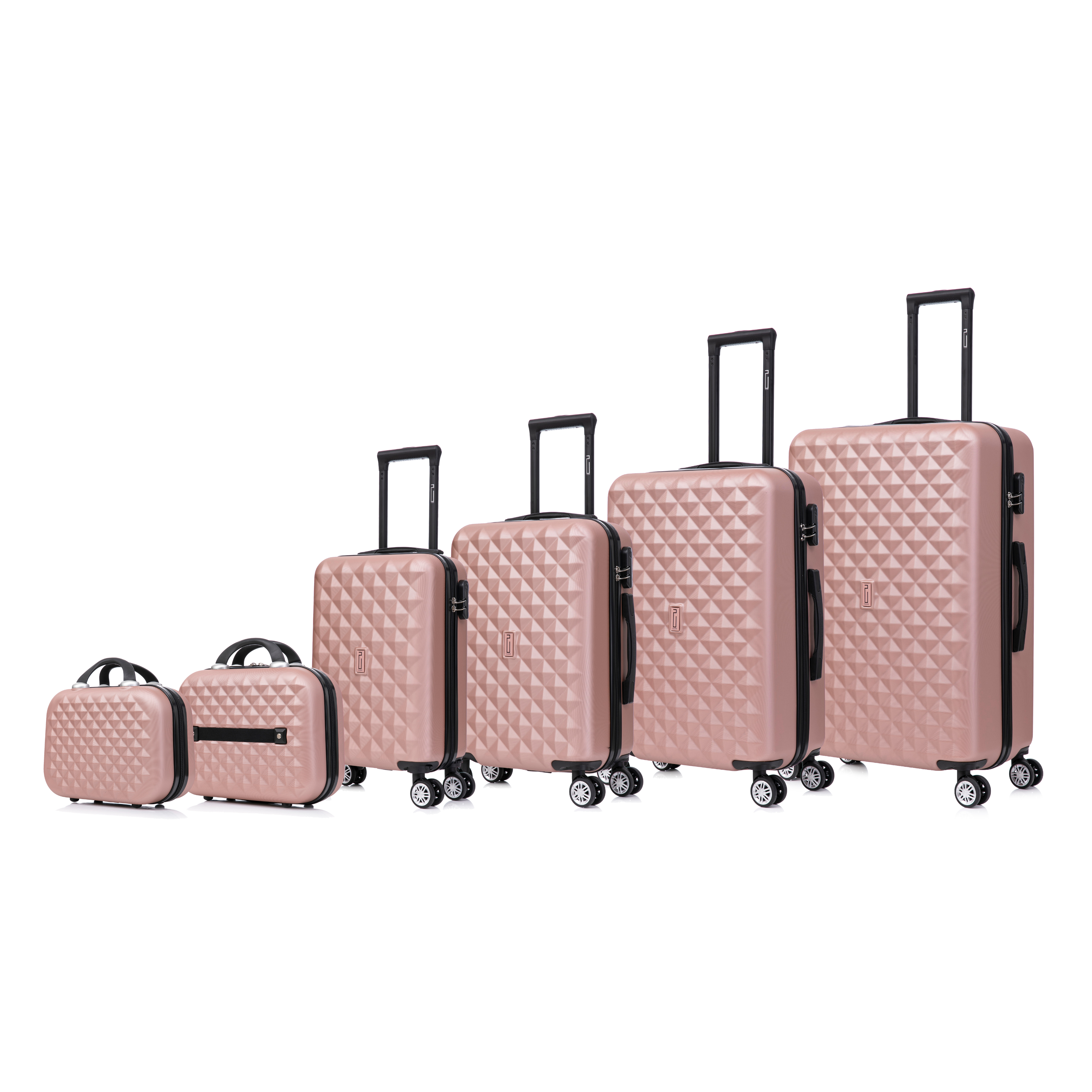 Urban 6-teiliges Kofferset | Kabinenkoffer | Mittlerer Koffer | Großer Koffer | 2x Kosmetikkoffer – Roségold