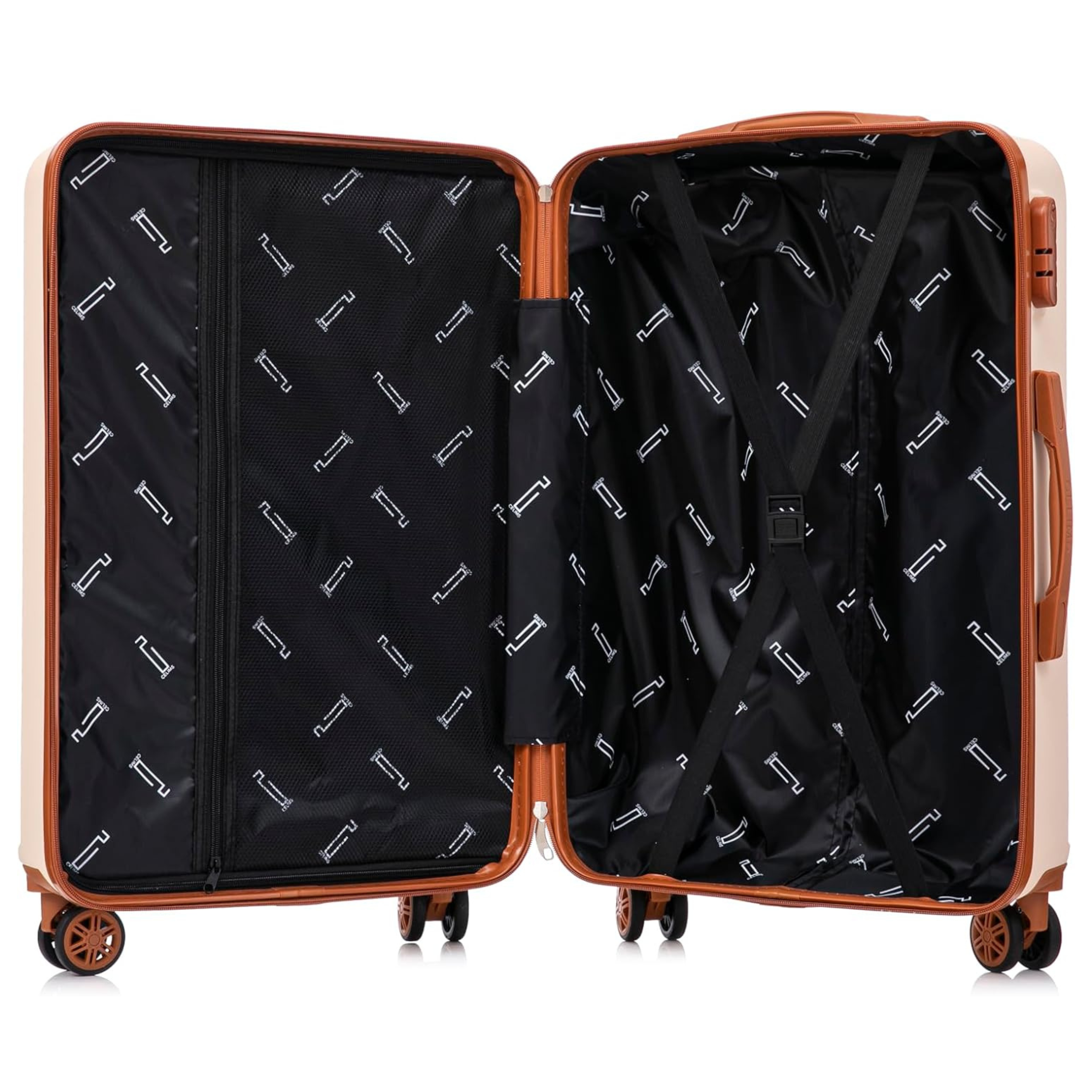 Set De Valise 5 pièces Week-end | Valise Cabine | Valise Moyenne | Valise Grande | 2x Vanity – Crème