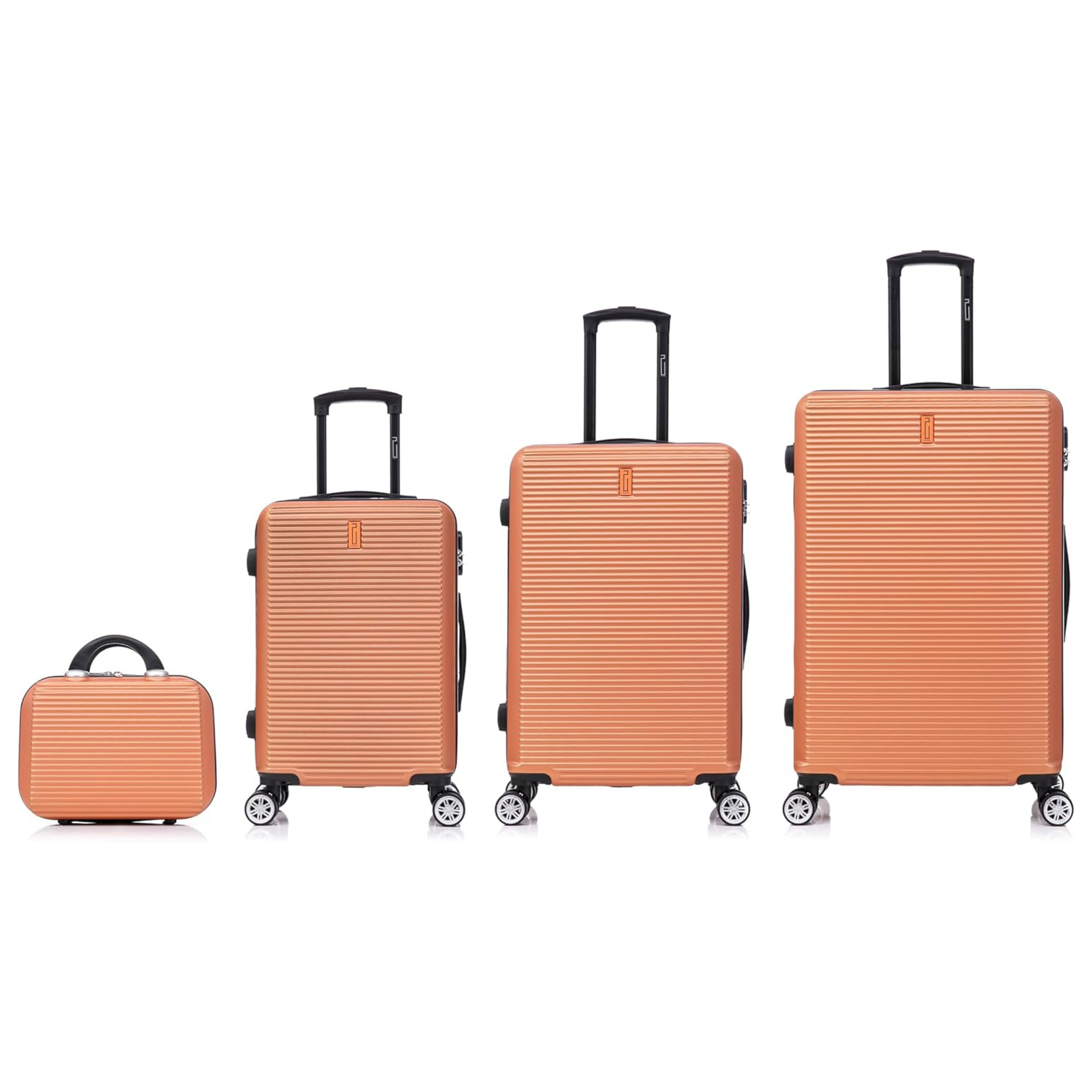 Set De Valise 4 pièces Week-end | Valise Cabine | Valise Moyenne | Valise Grande | Vanity – Corail