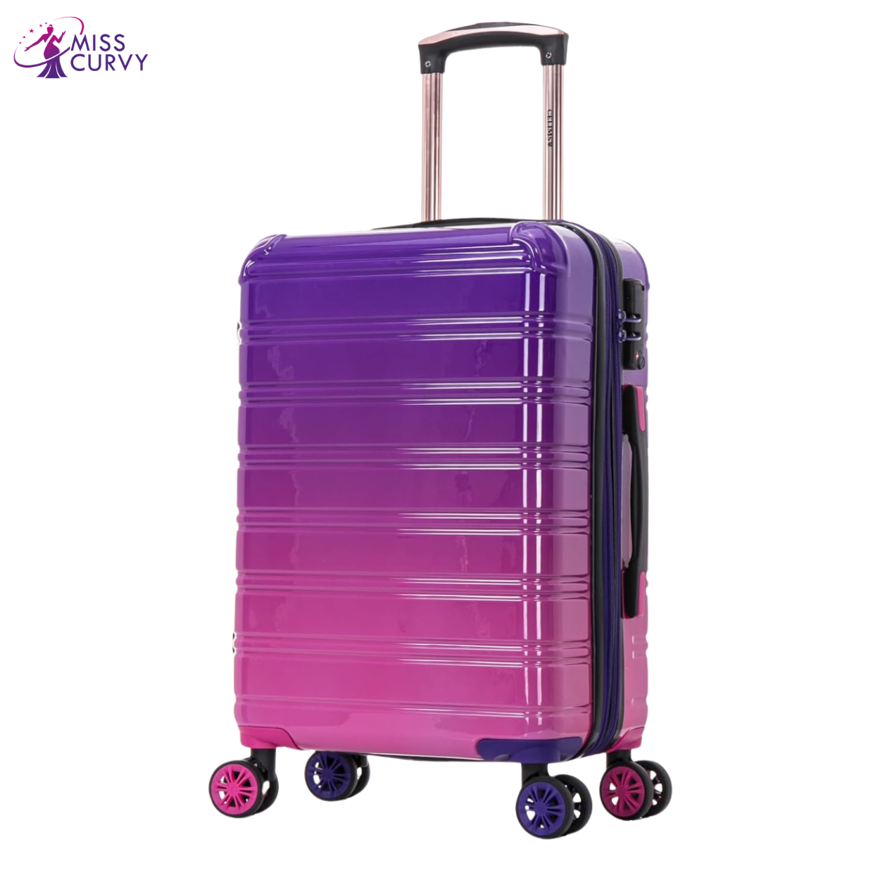 3-Piece Polycarbonate Suitcase Set | Cabin Suitcase | Medium Suitcase | Large Suitcase – Turquoise Gradient