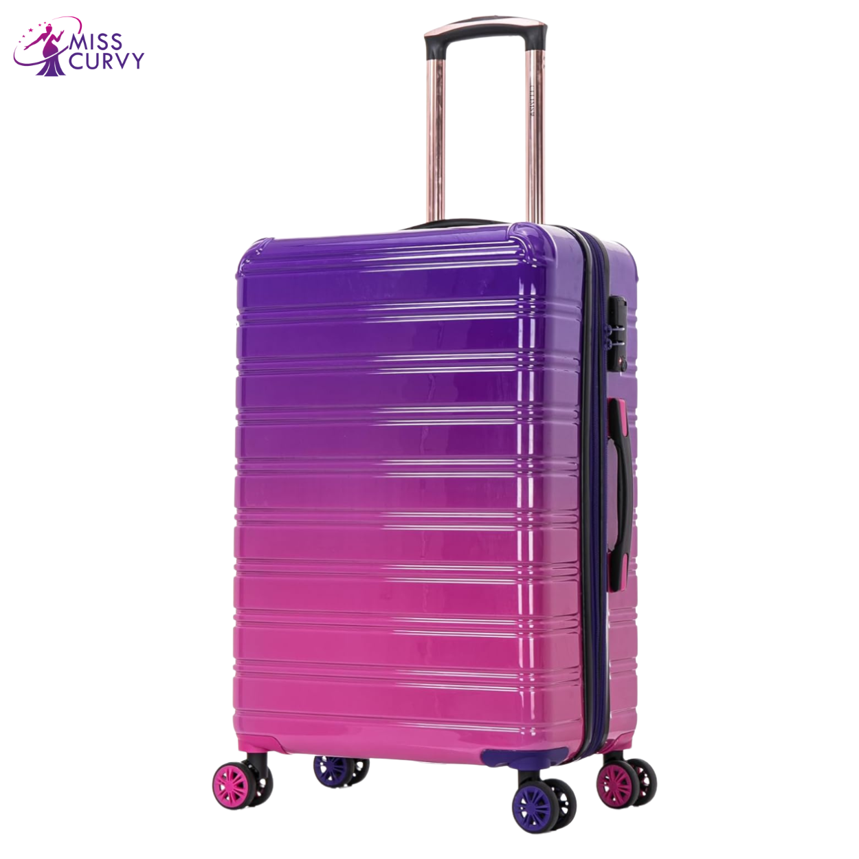 3-Piece Polycarbonate Suitcase Set | Cabin Suitcase | Medium Suitcase | Large Suitcase – Turquoise Gradient
