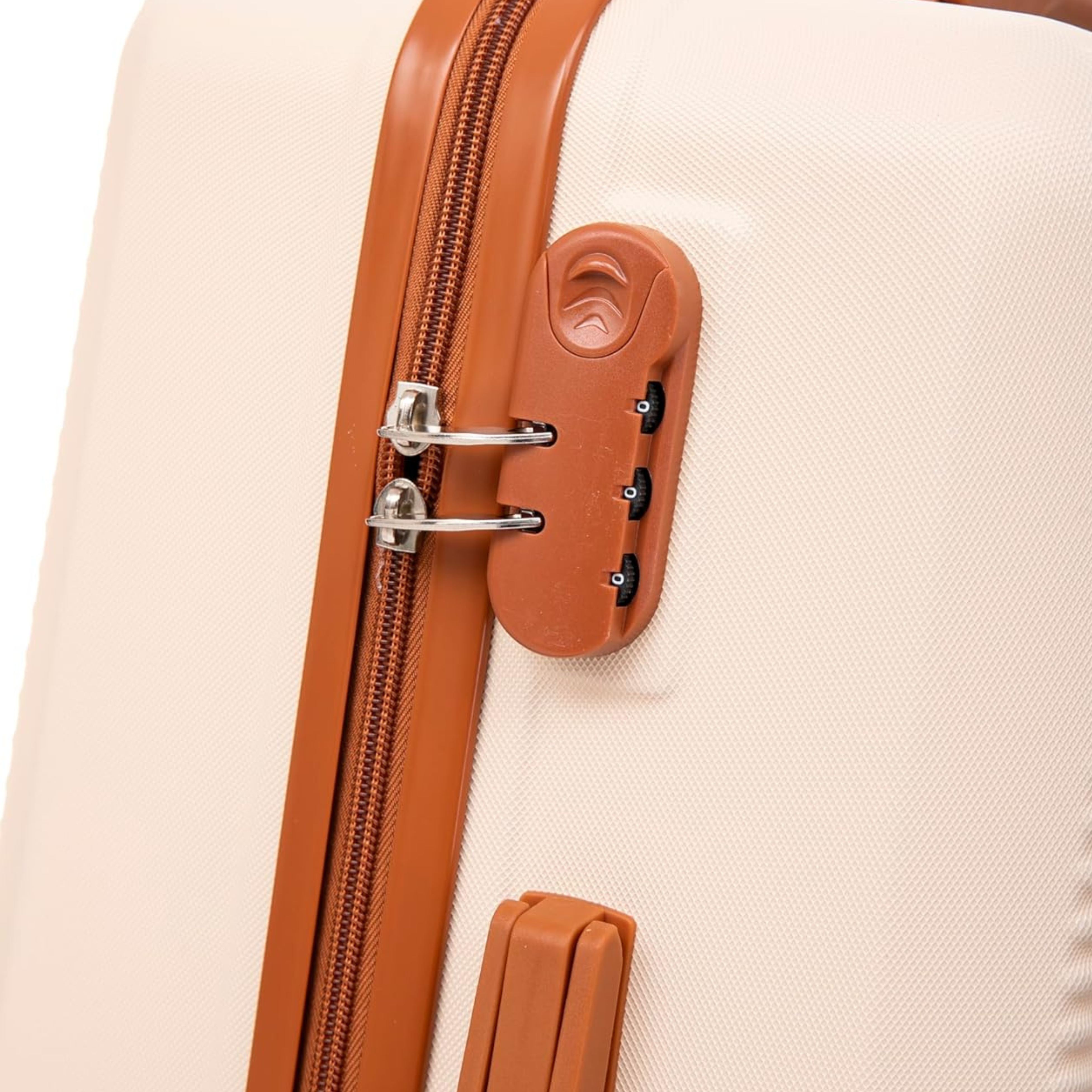 Set De Valise 5 pièces Week-end | Valise Cabine | Valise Moyenne | Valise Grande | 2x Vanity – Crème