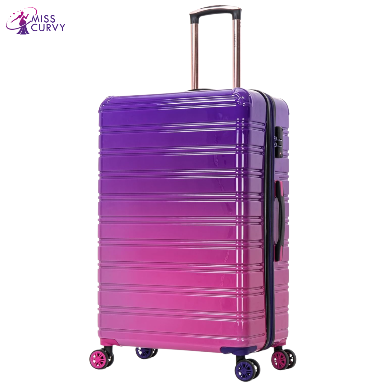 3-Piece Polycarbonate Suitcase Set | Cabin Suitcase | Medium Suitcase | Large Suitcase – Turquoise Gradient