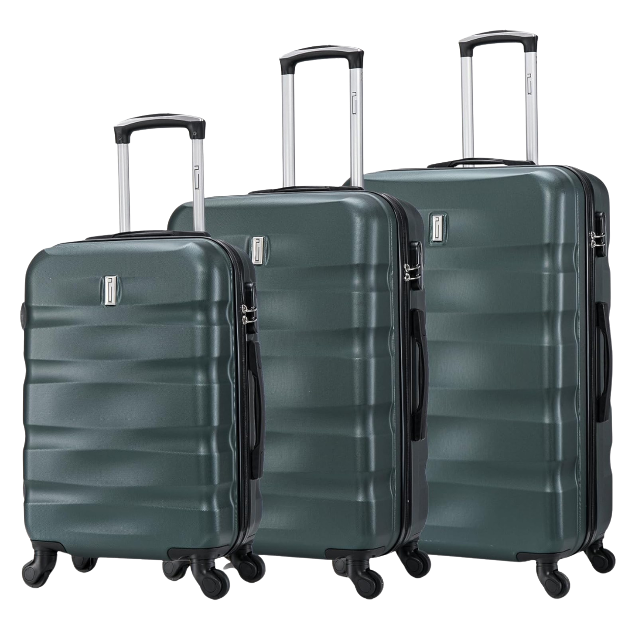 Set Valise 3 pièces AeroWave  | Valise Cabine | Valise Moyenne | Valise Grande – Vert