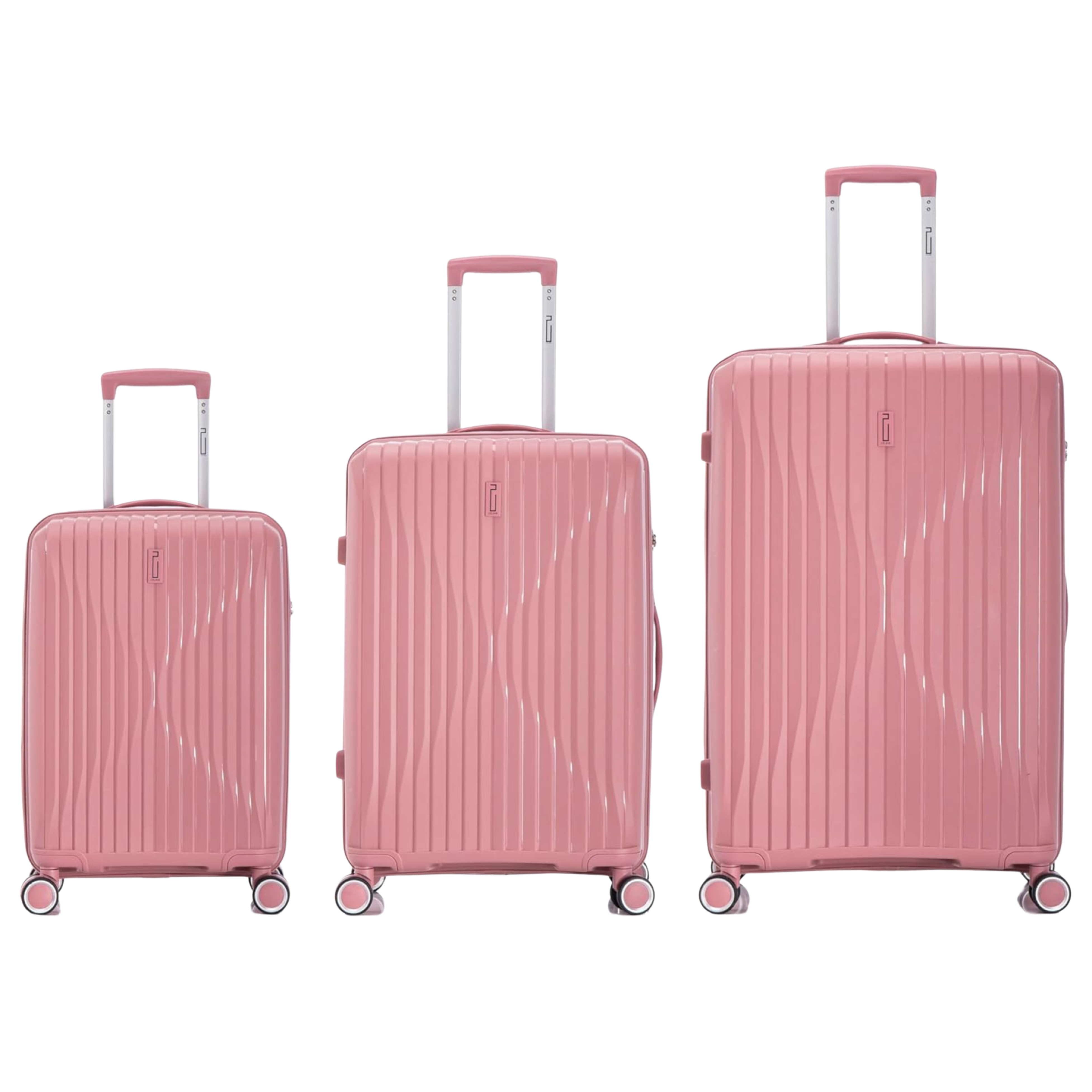 Juego de maletas de polipropileno de 3 piezas | Maleta de cabina | Maleta Mediana | Maleta grande – Rosa