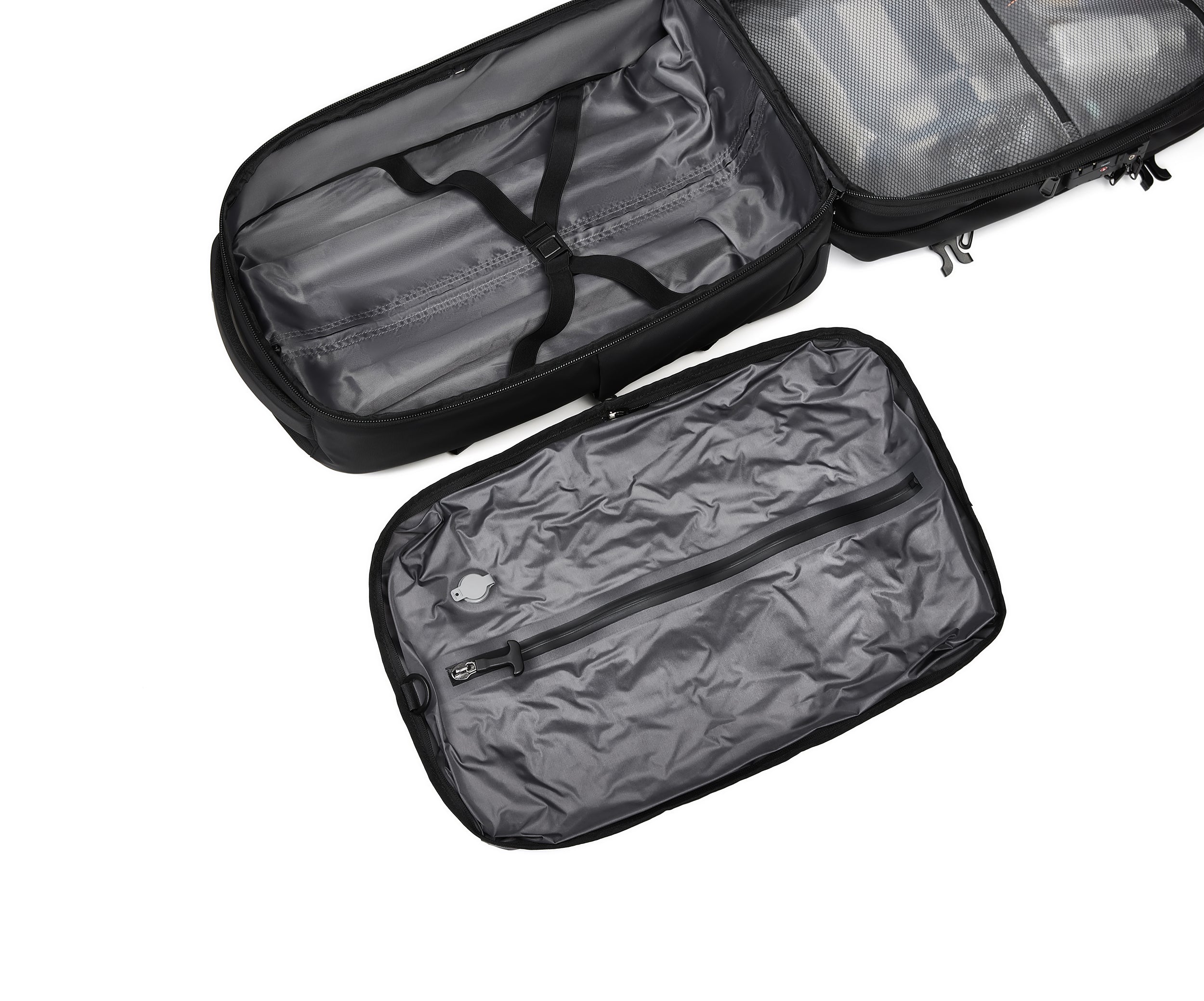 Valise Sac à Dos Sous Vide Avec Pompe | Sac à Dos de Voyage | Imperméable | Noir