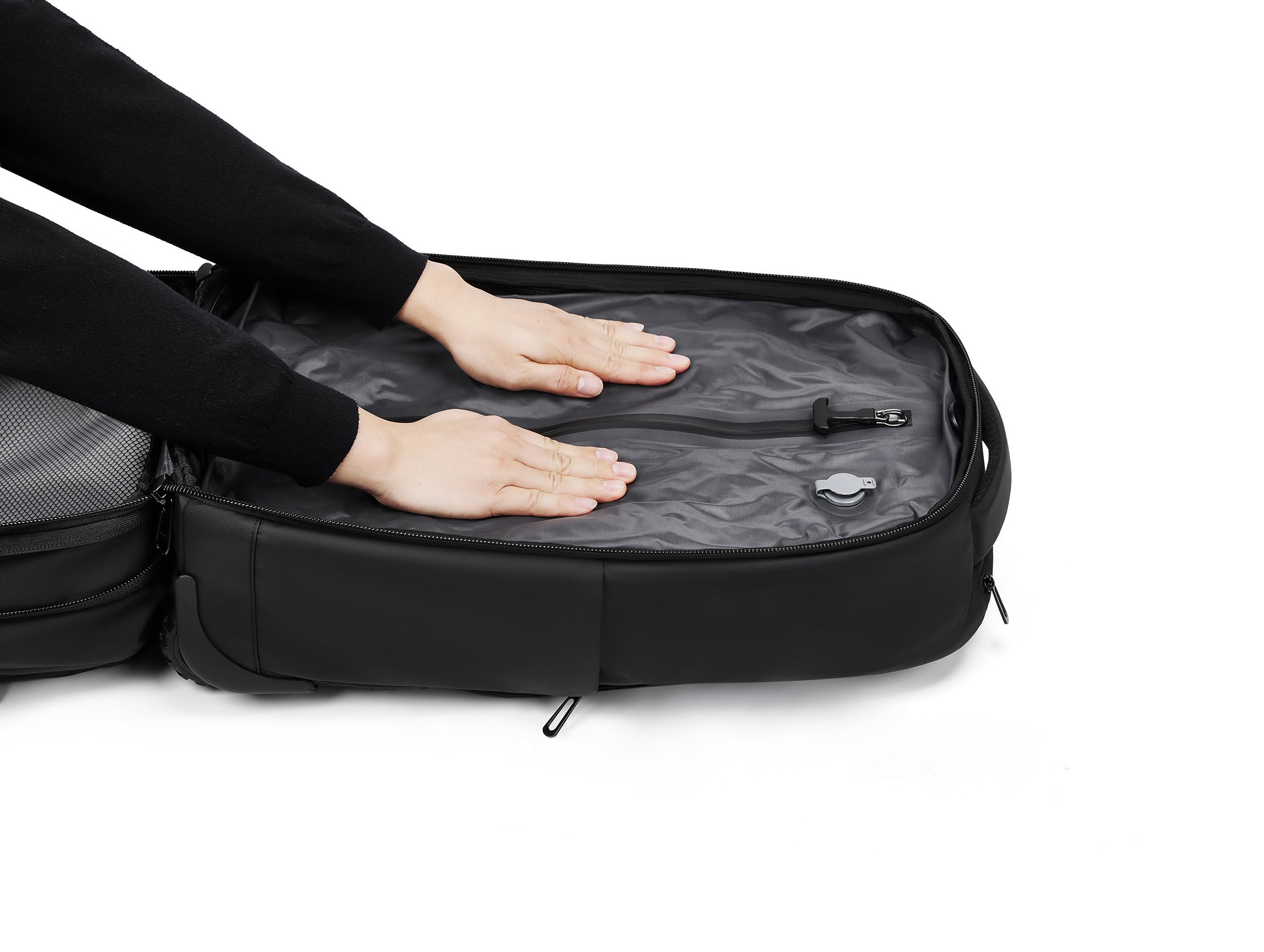 Valise Sac à Dos Sous Vide Avec Pompe | Sac à Dos de Voyage | Imperméable | Noir
