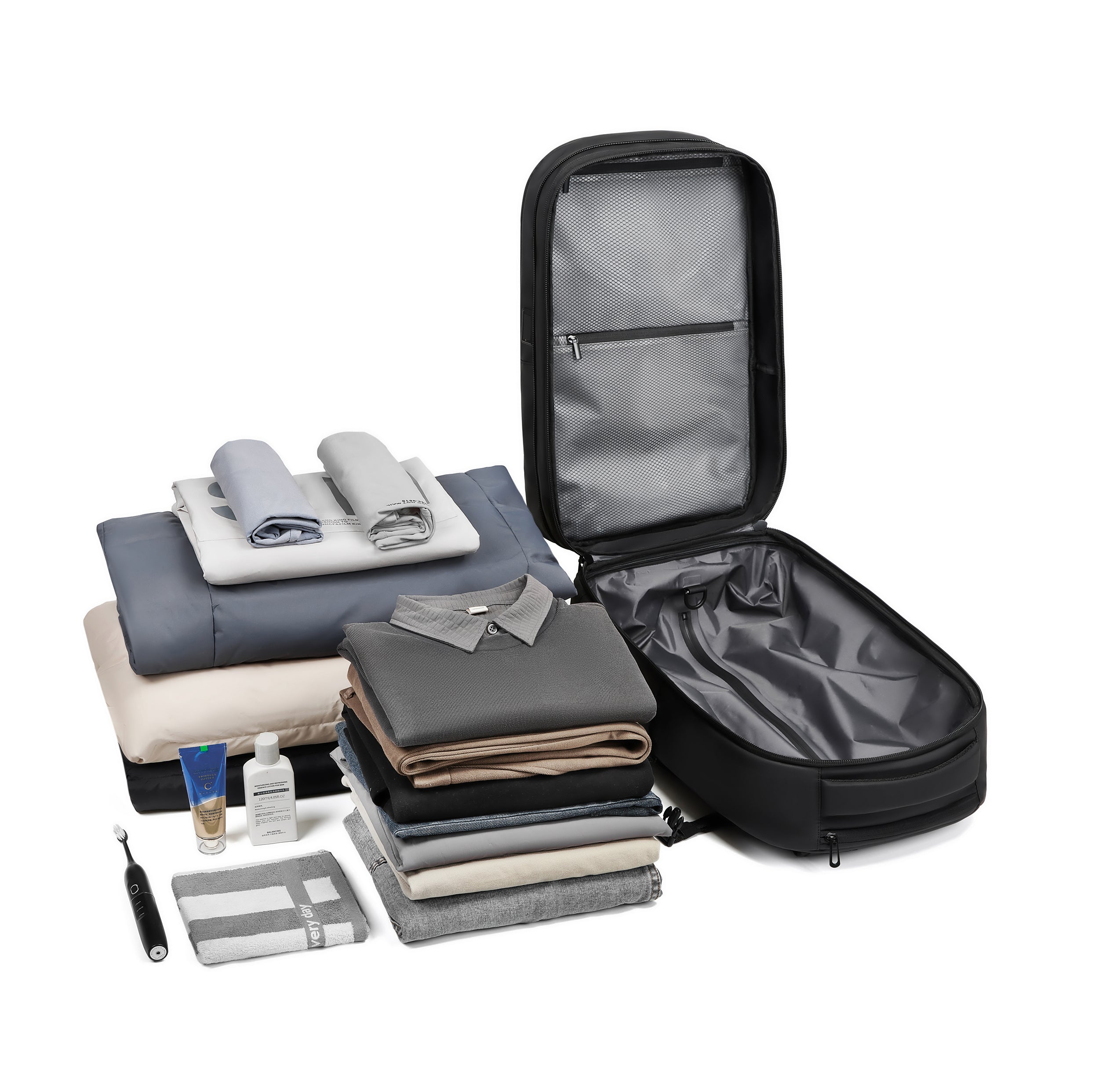 Valise Sac à Dos Sous Vide Avec Pompe | Sac à Dos de Voyage | Imperméable | Noir