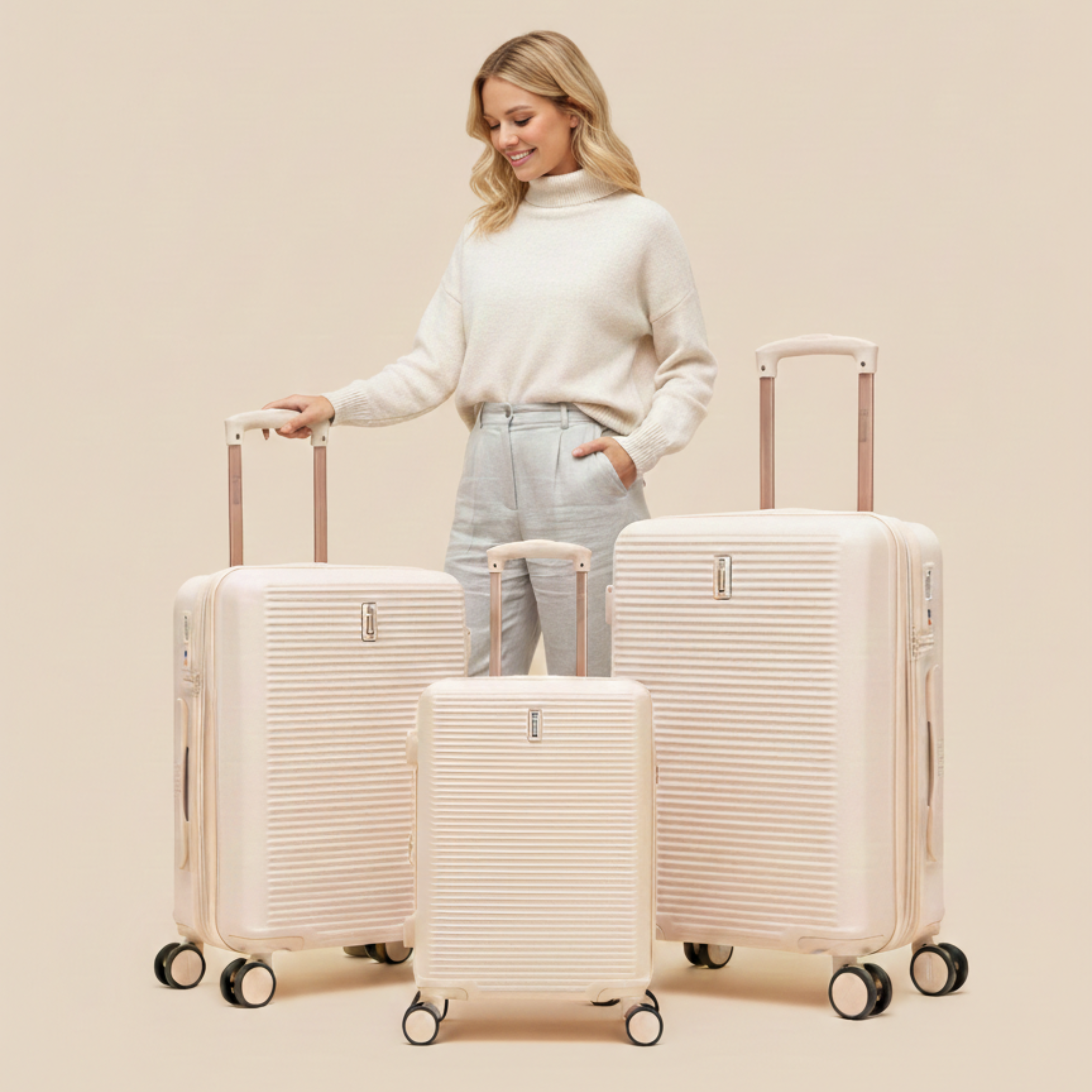 Set 3 Valises Linea Premium – ABS Extensible (XL-75cm) (L-65cm) (S-55cm)