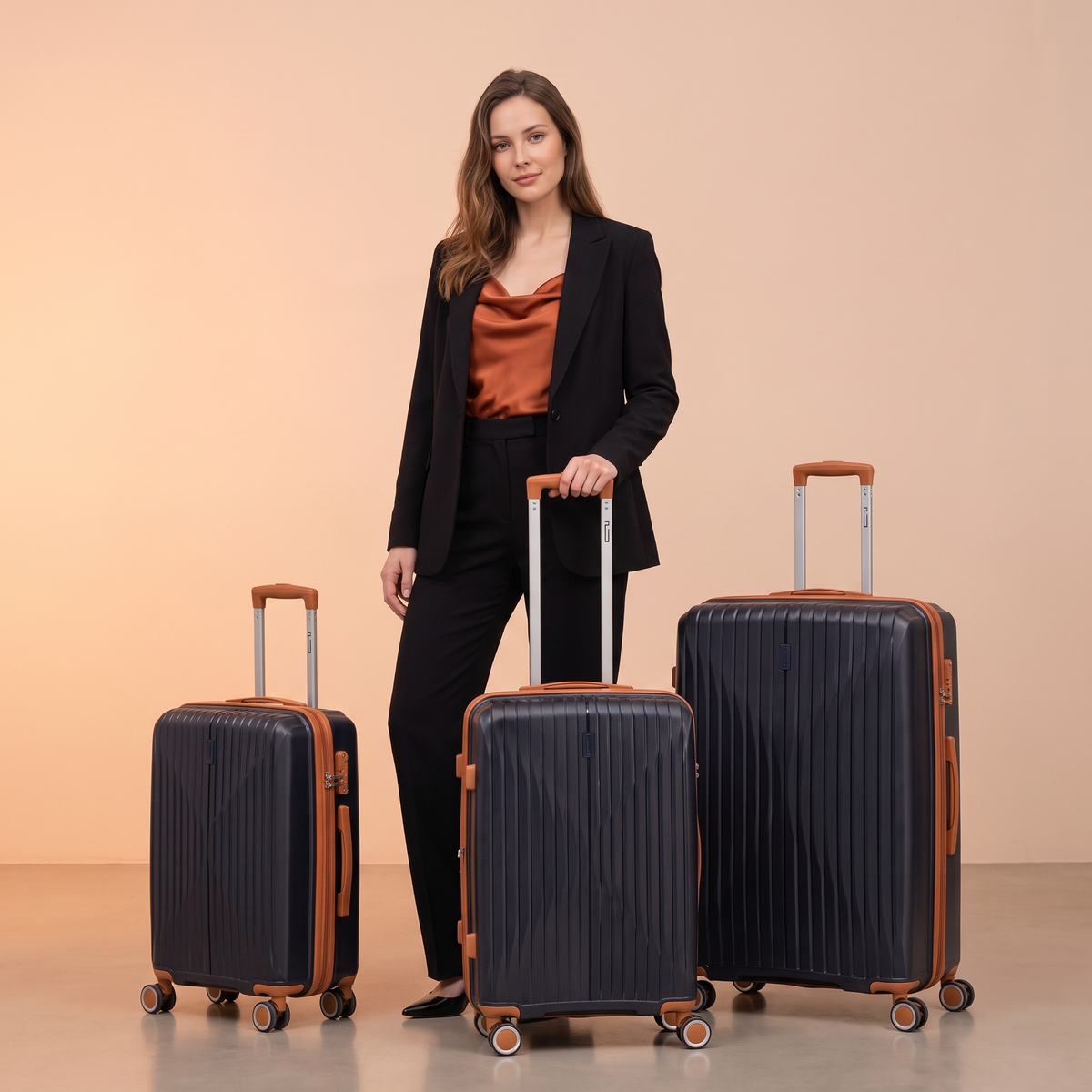 SET - Set 3 Valises - Polypropylène (XL-75cm) (L-65cm) (S-55cm)