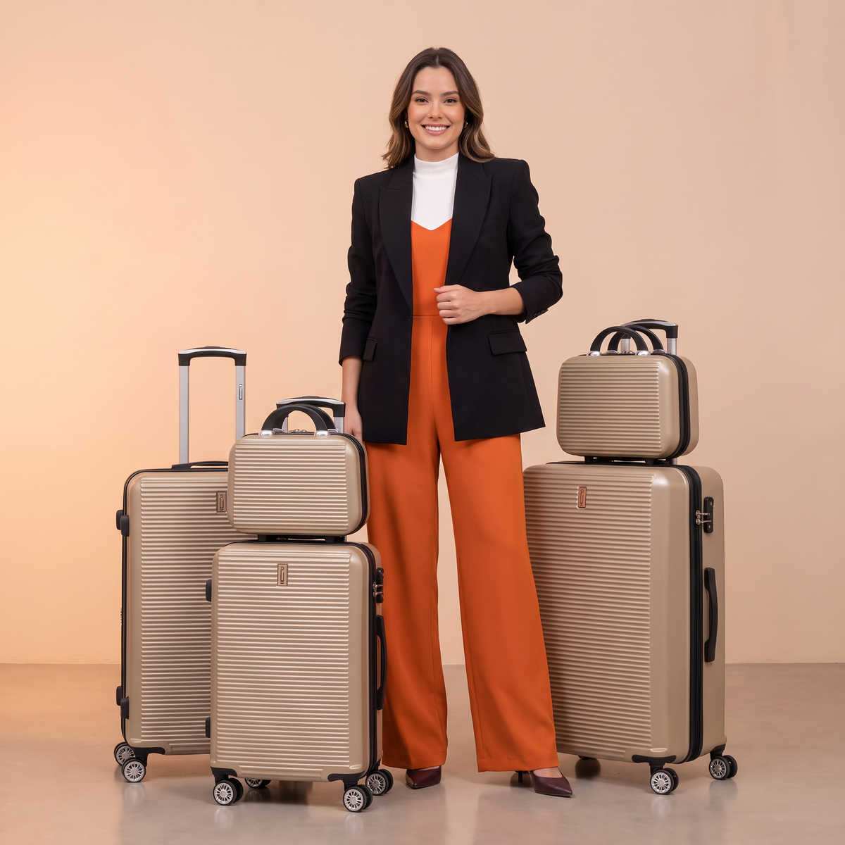 SET - Set 5 Valises - ABS (XL-75cm) (L-65cm) (S-55cm)